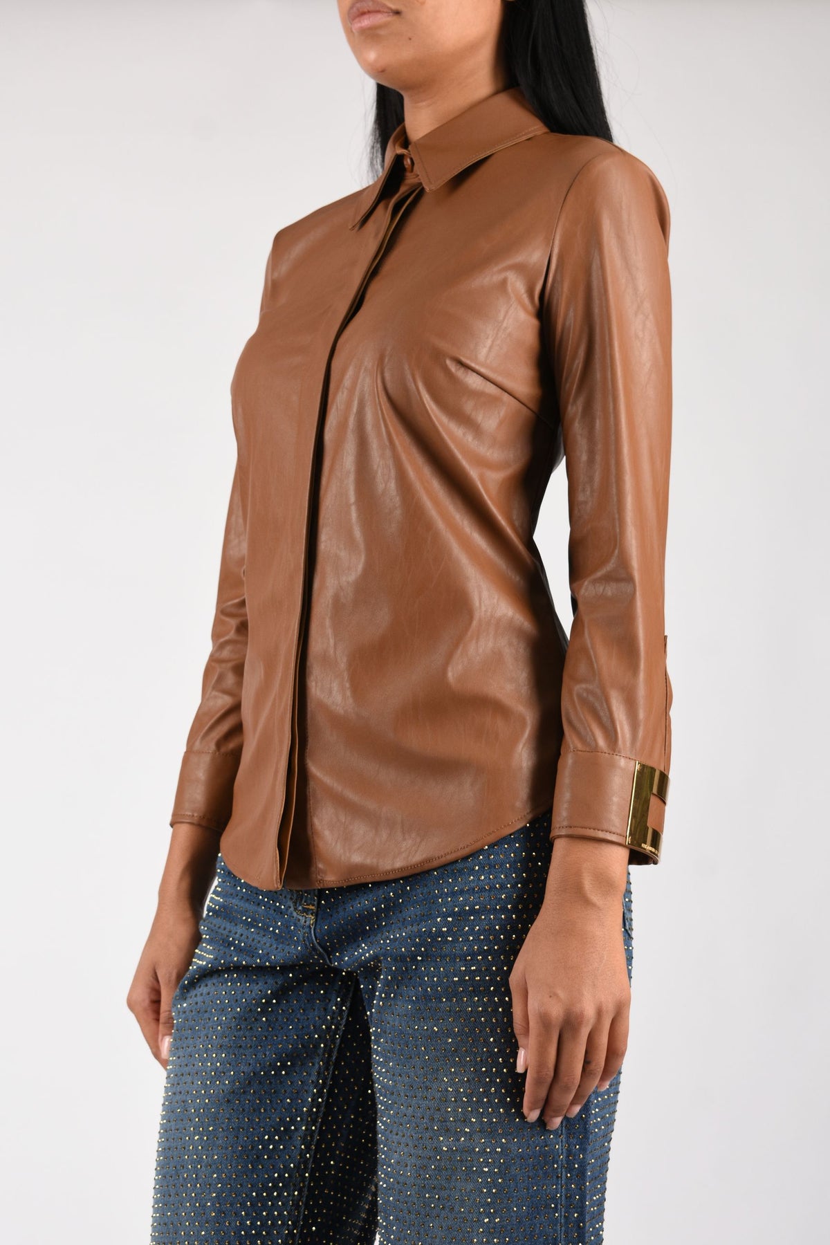 Camicia con logo gioiello CA19566E2