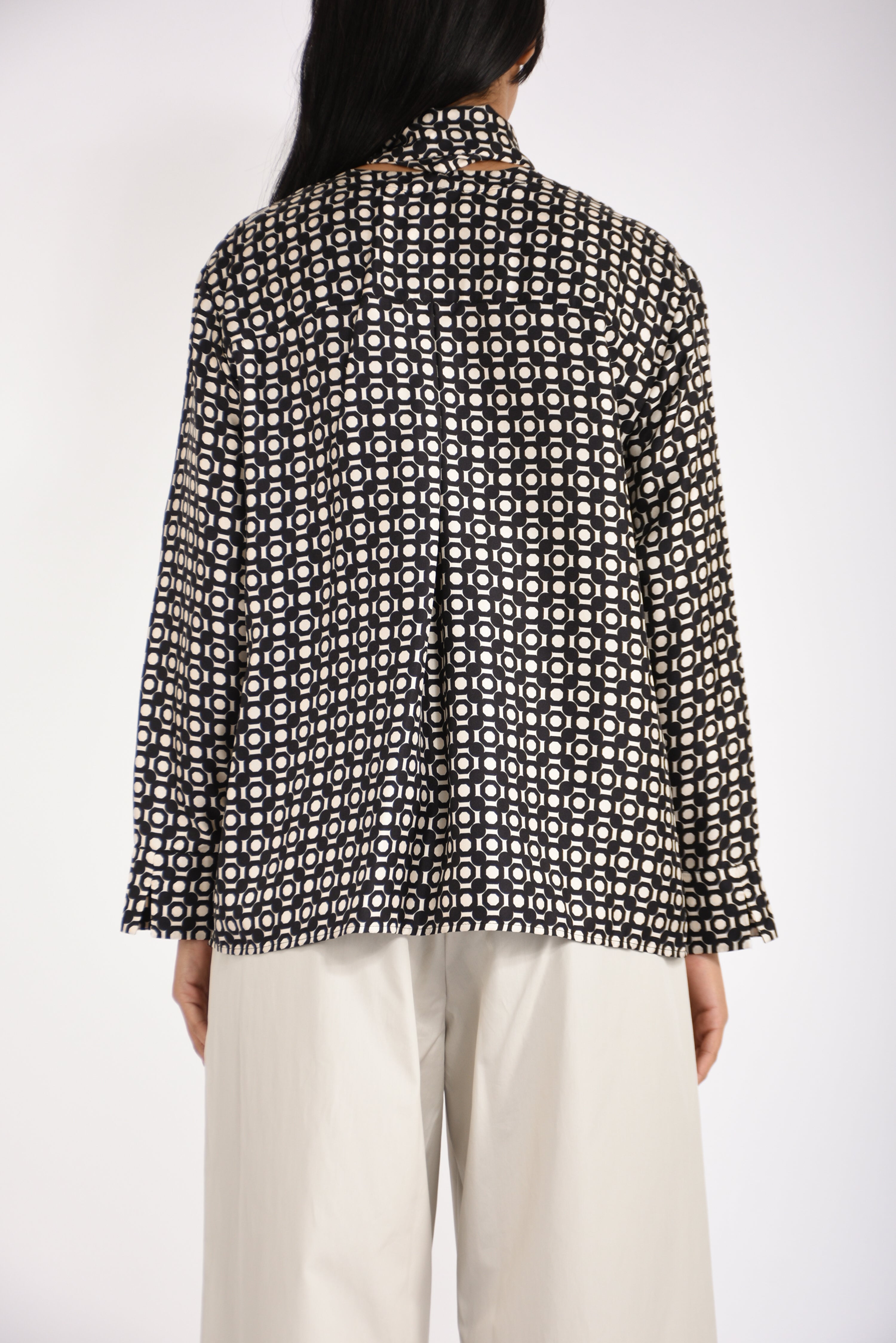 camicia in seta stampata vittoria