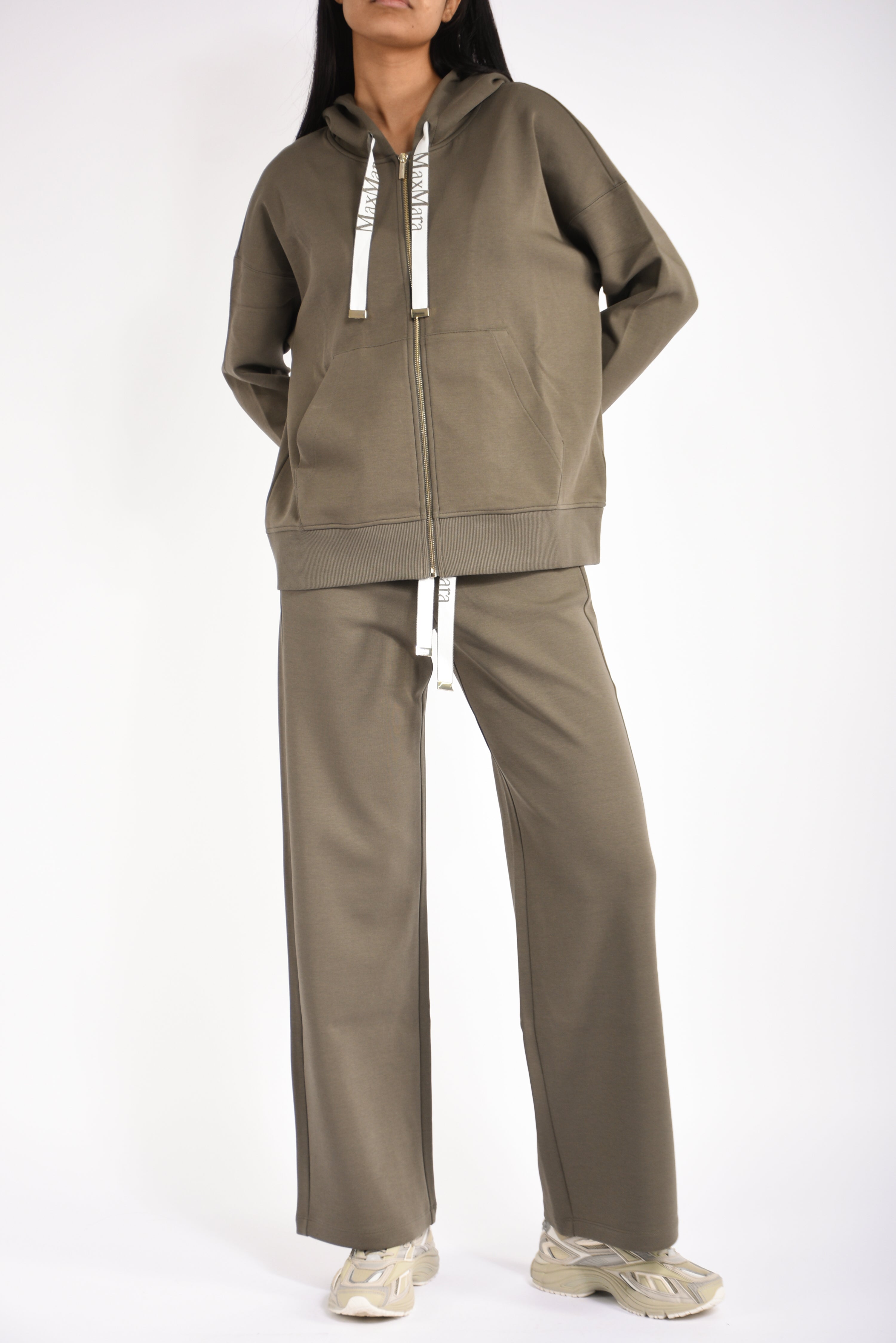 Felpa con zip in jersey tecnico jour