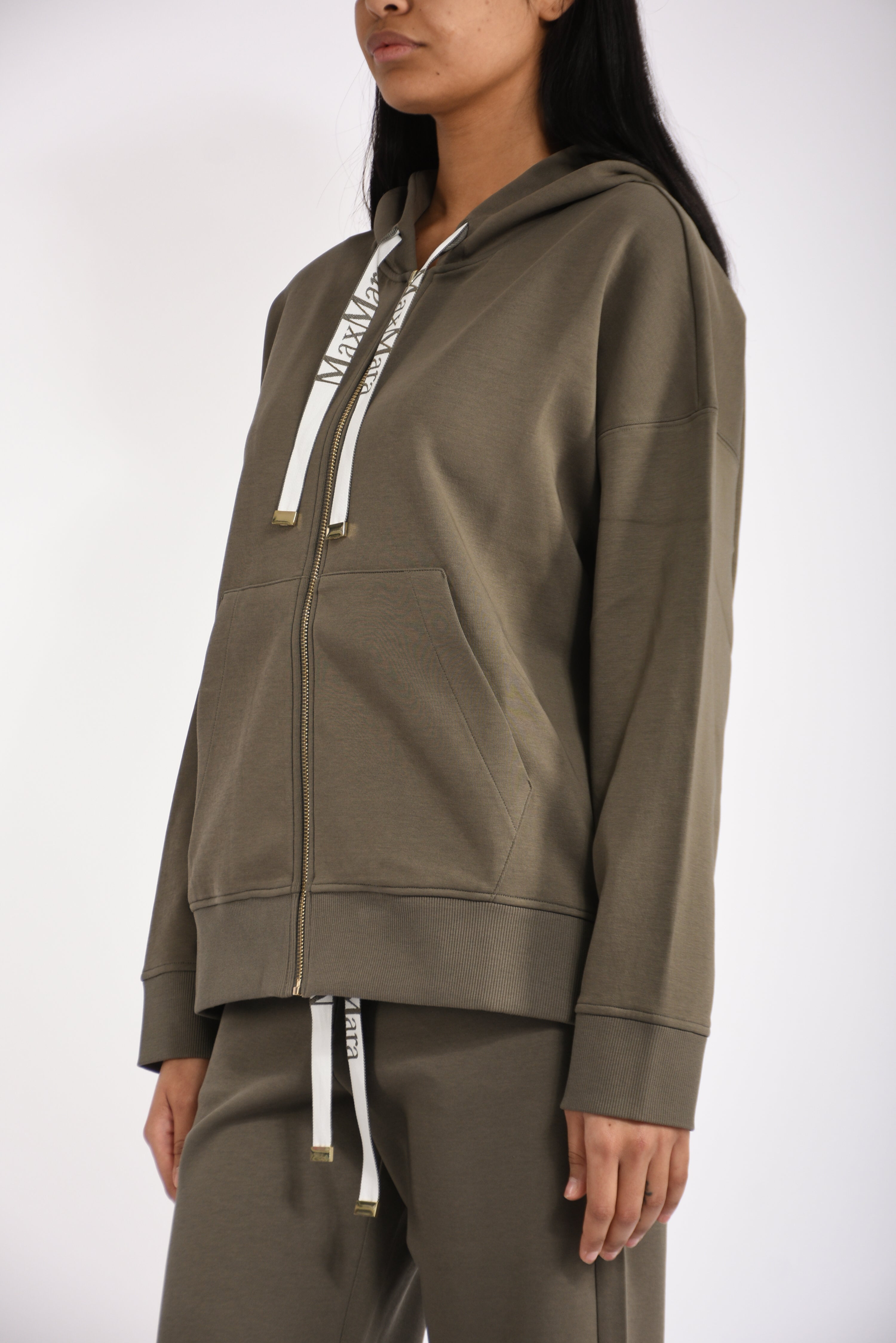 Felpa con zip in jersey tecnico jour