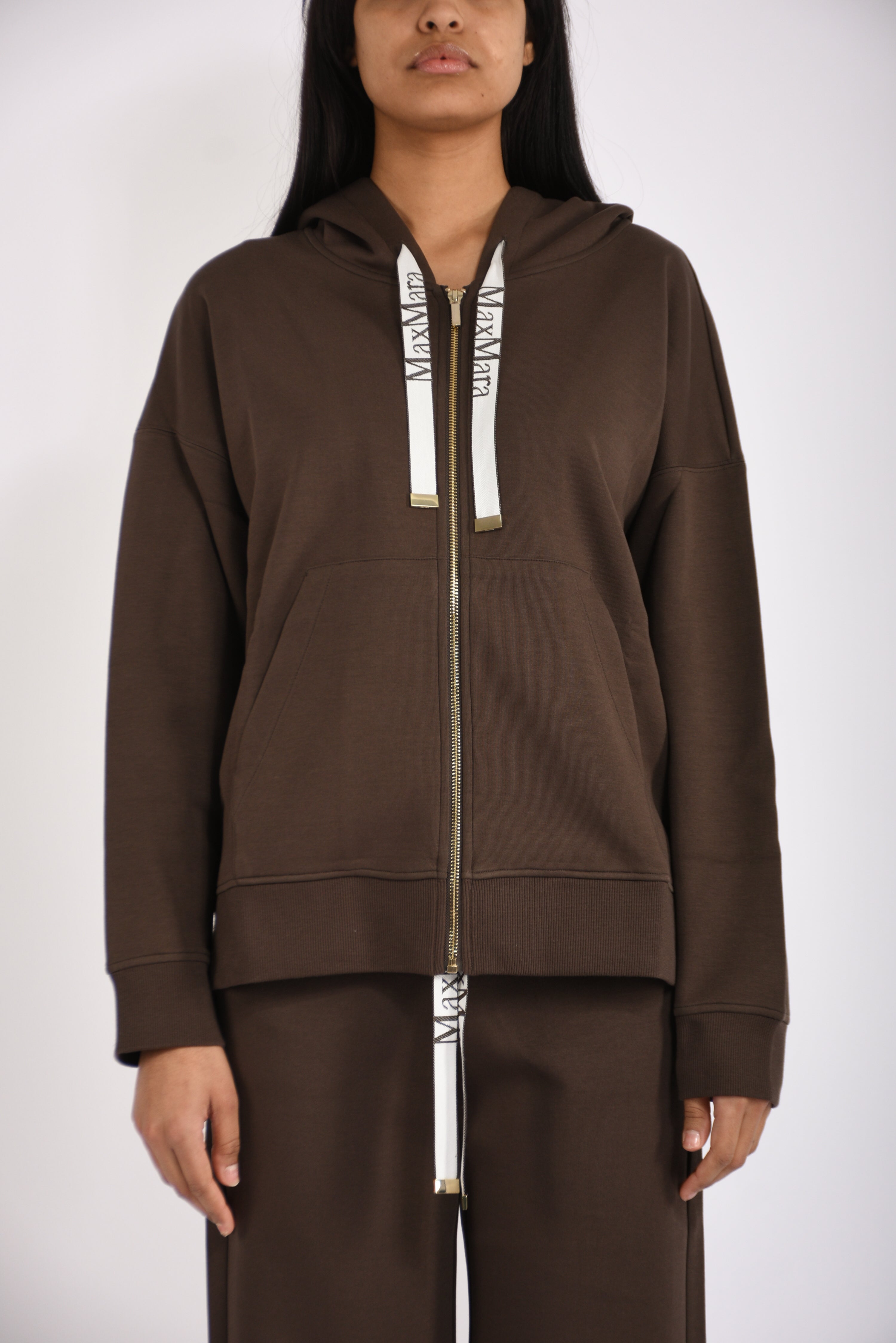 Felpa con zip in jersey tecnico jour