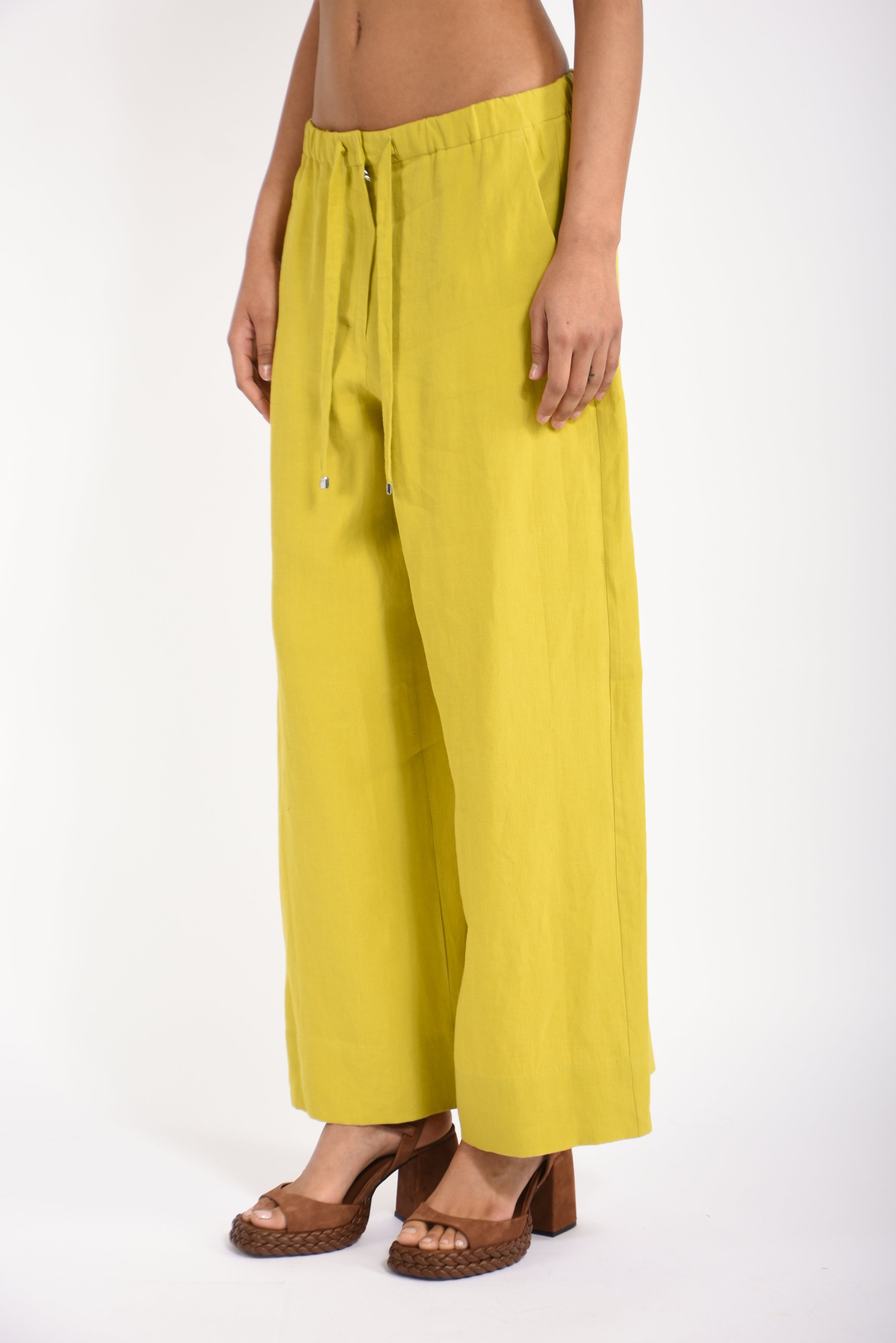 pantaloni jogging in lino aurora