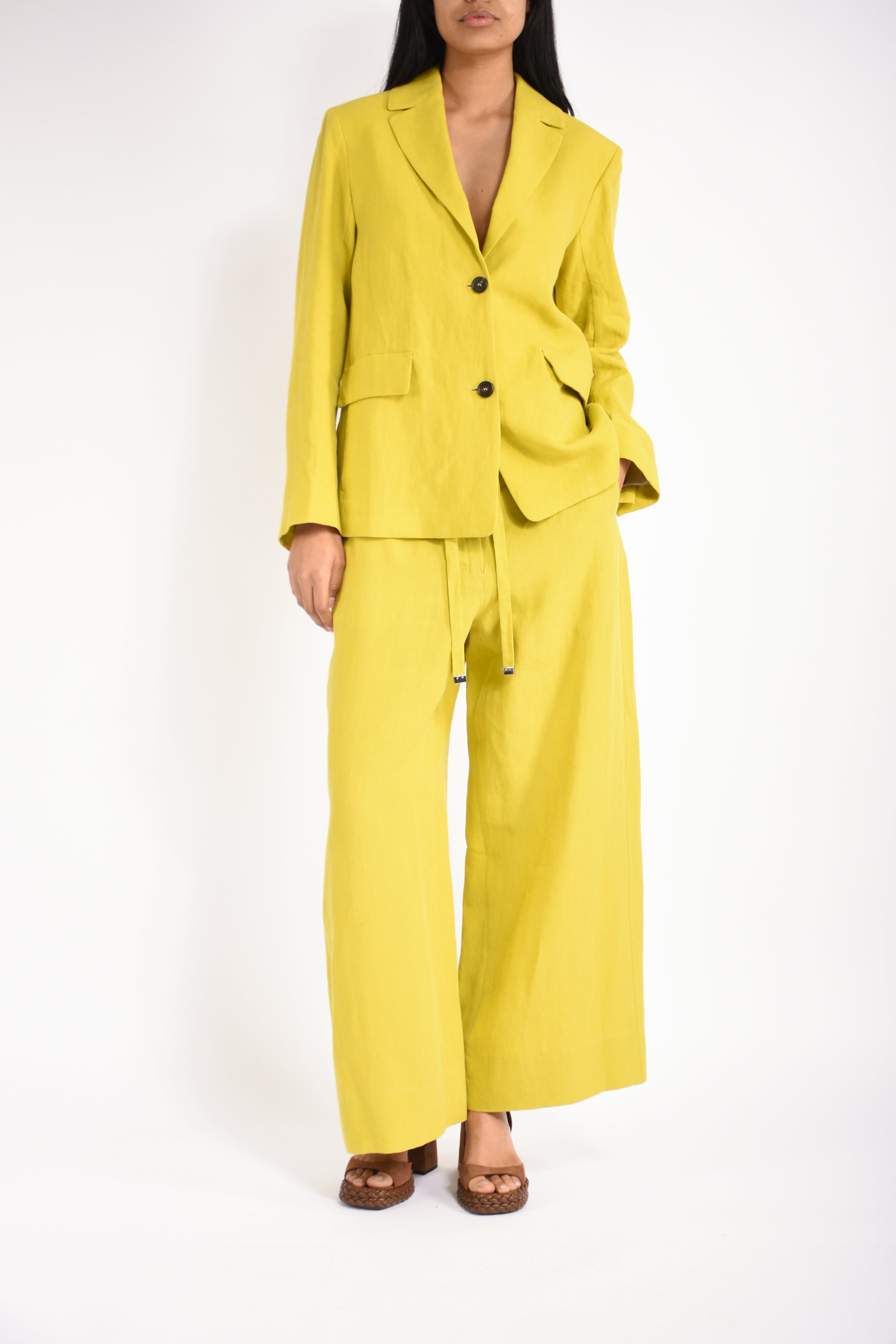 giacca monopetto in lino alberta