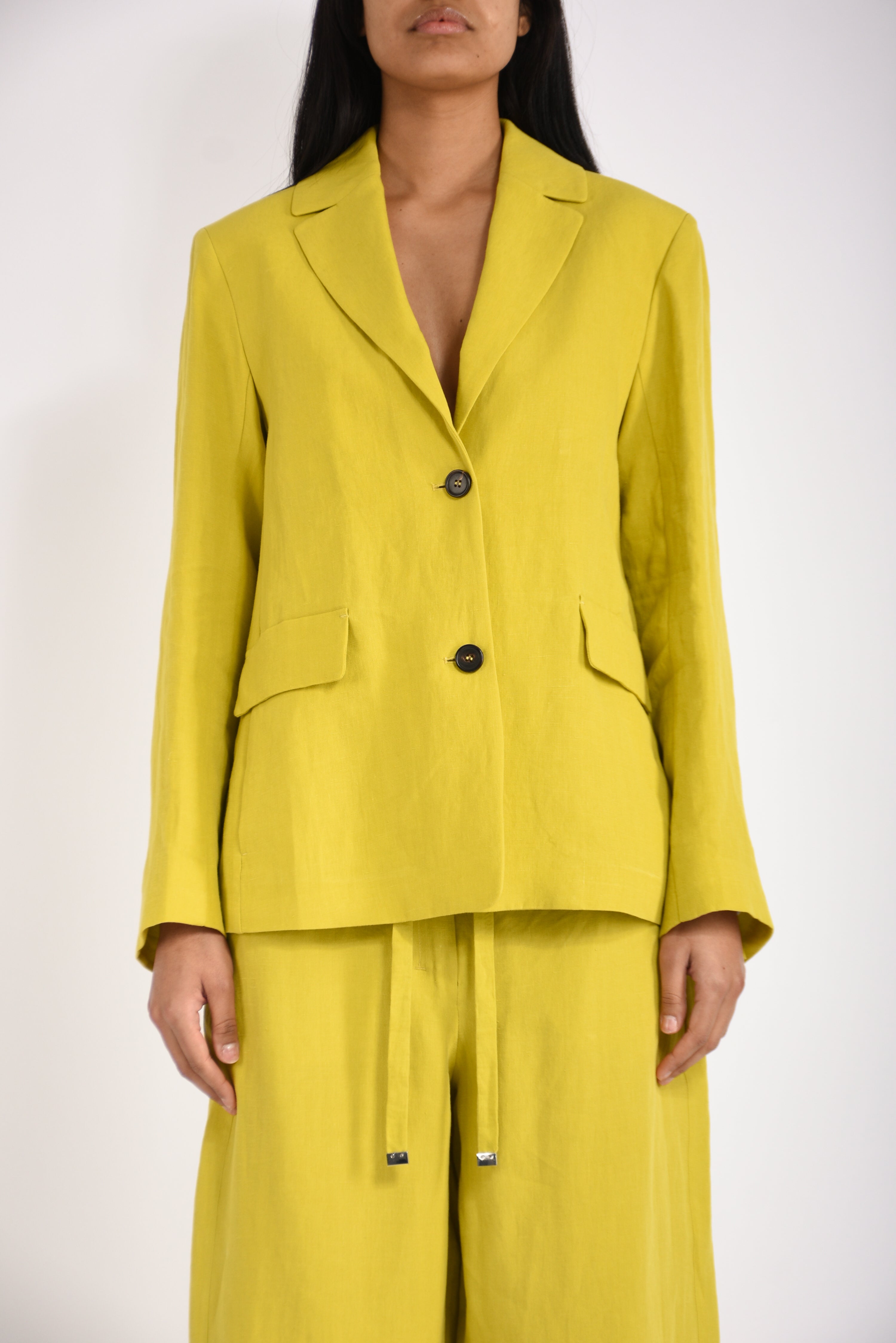 giacca monopetto in lino alberta