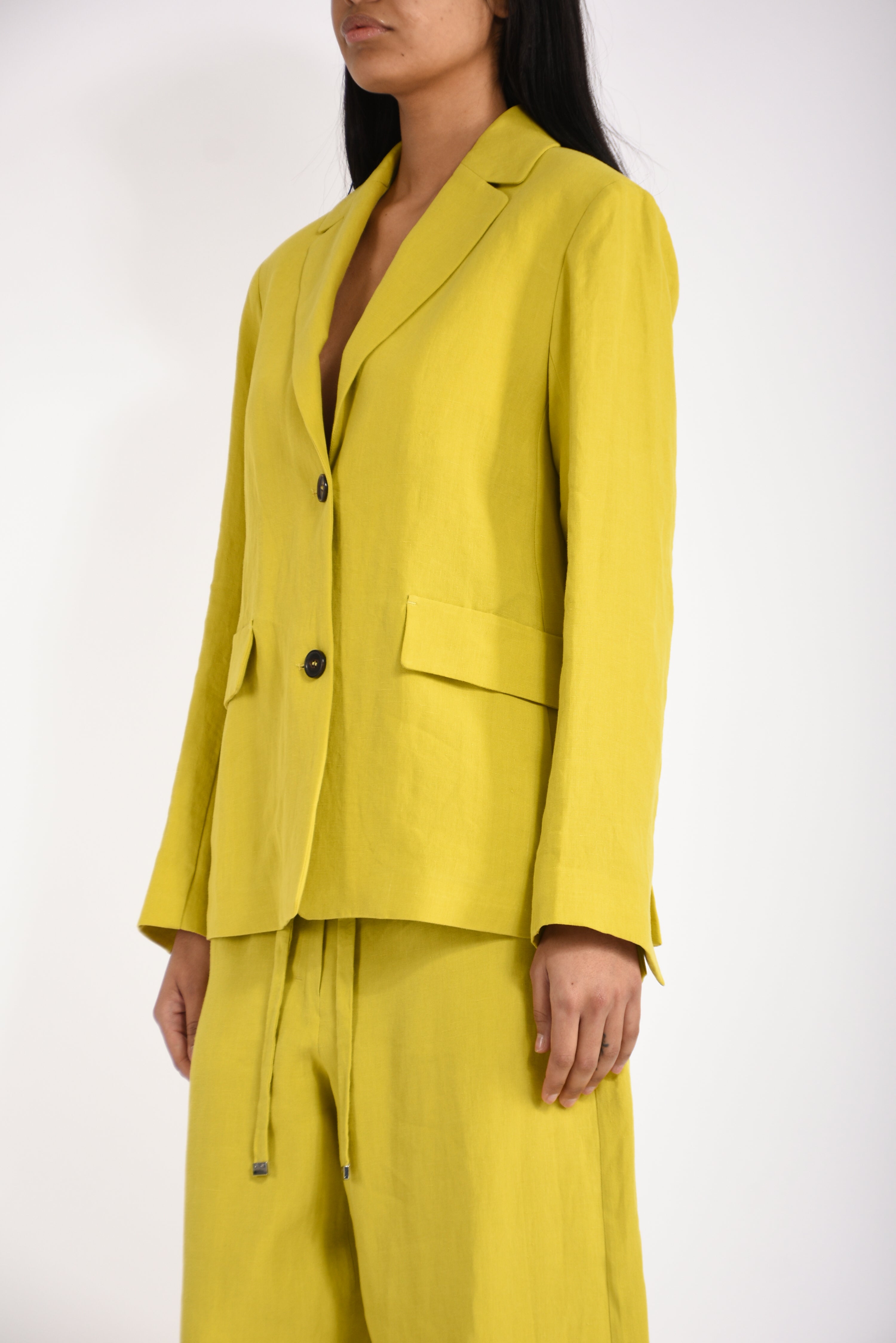 giacca monopetto in lino alberta