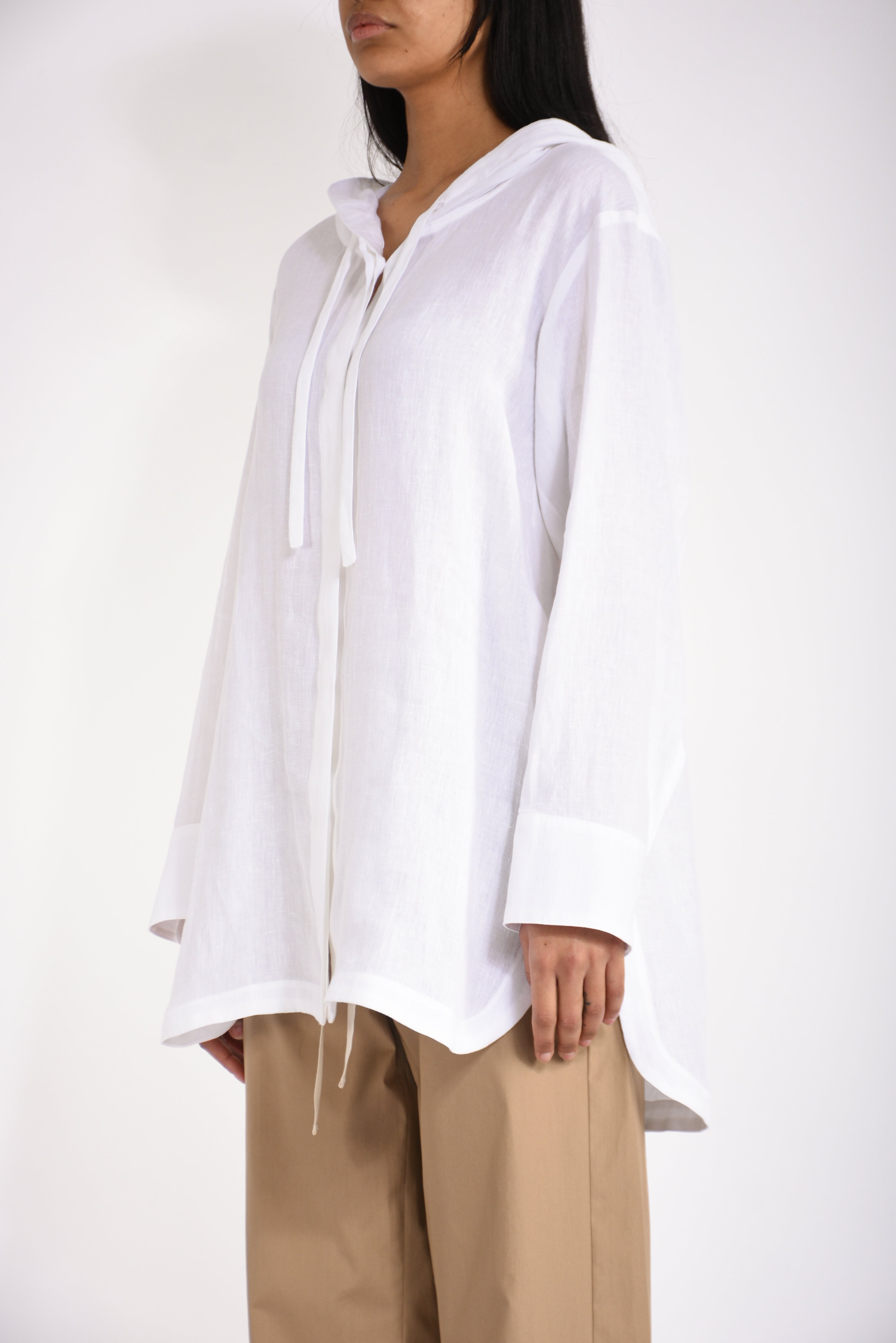 blusa in lino prugna