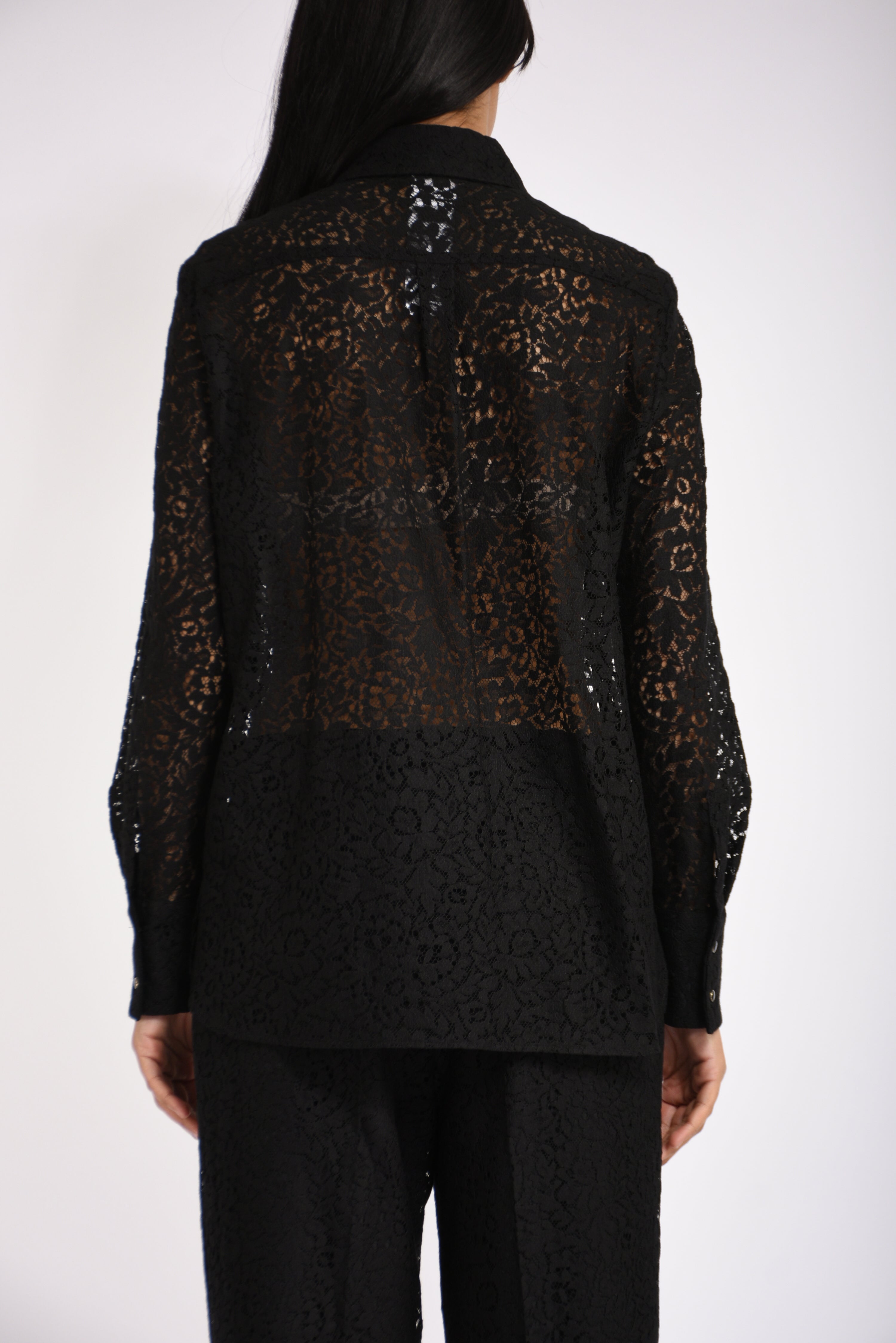 camicia in pizzo floreale gala