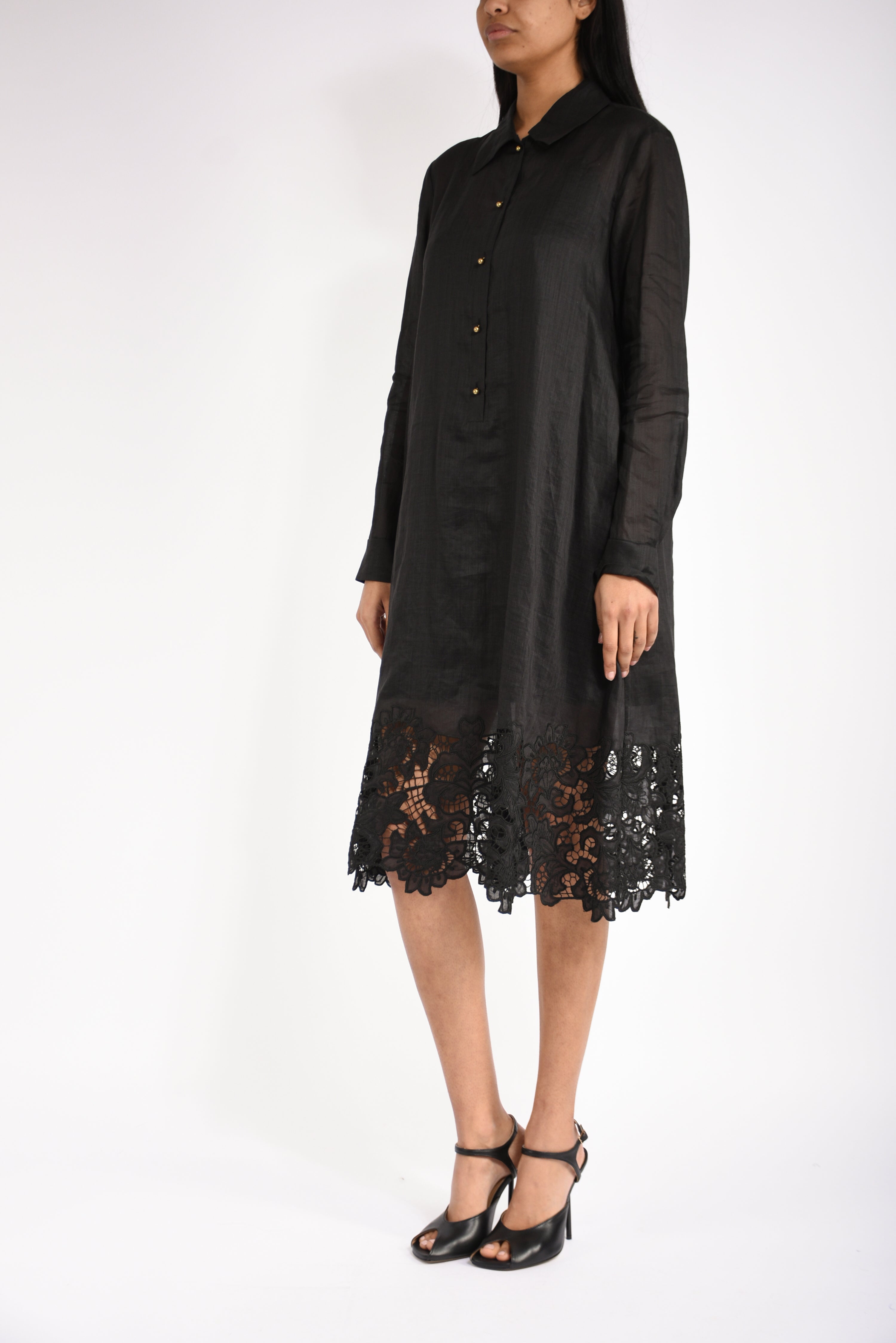 Abito chemisier in garza mela