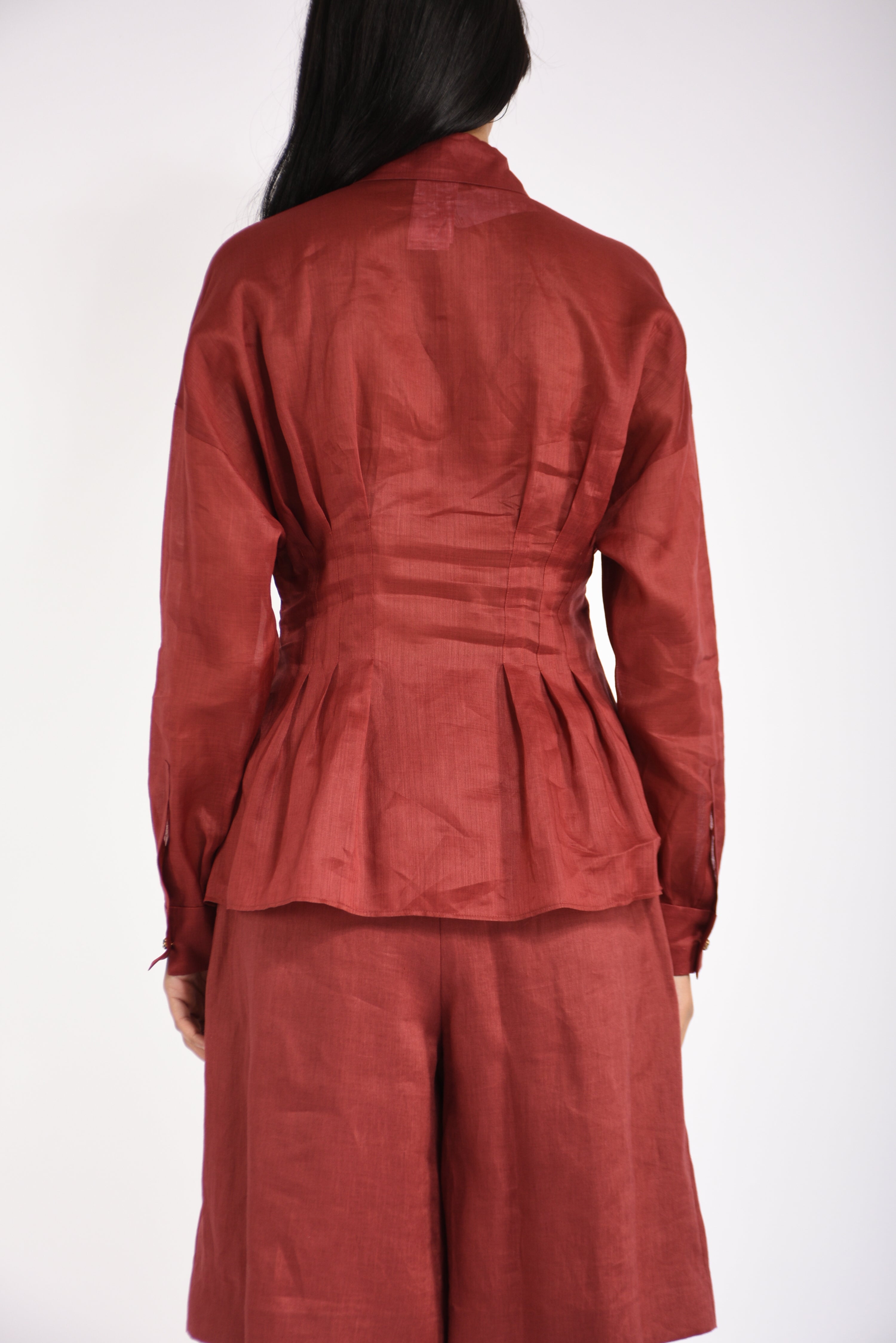 camicia in tela ramiè ora