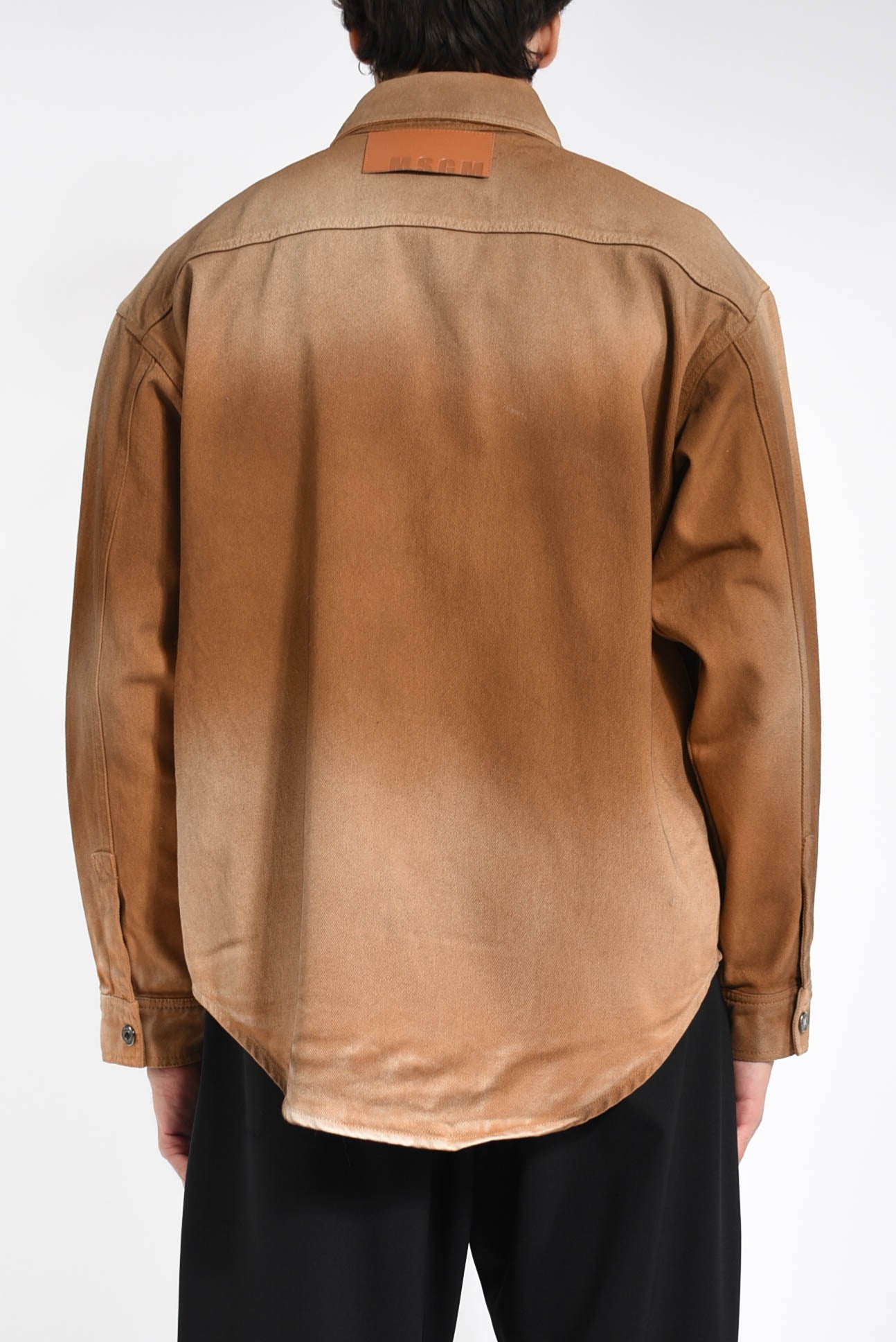 Camicia in denim effetto spray