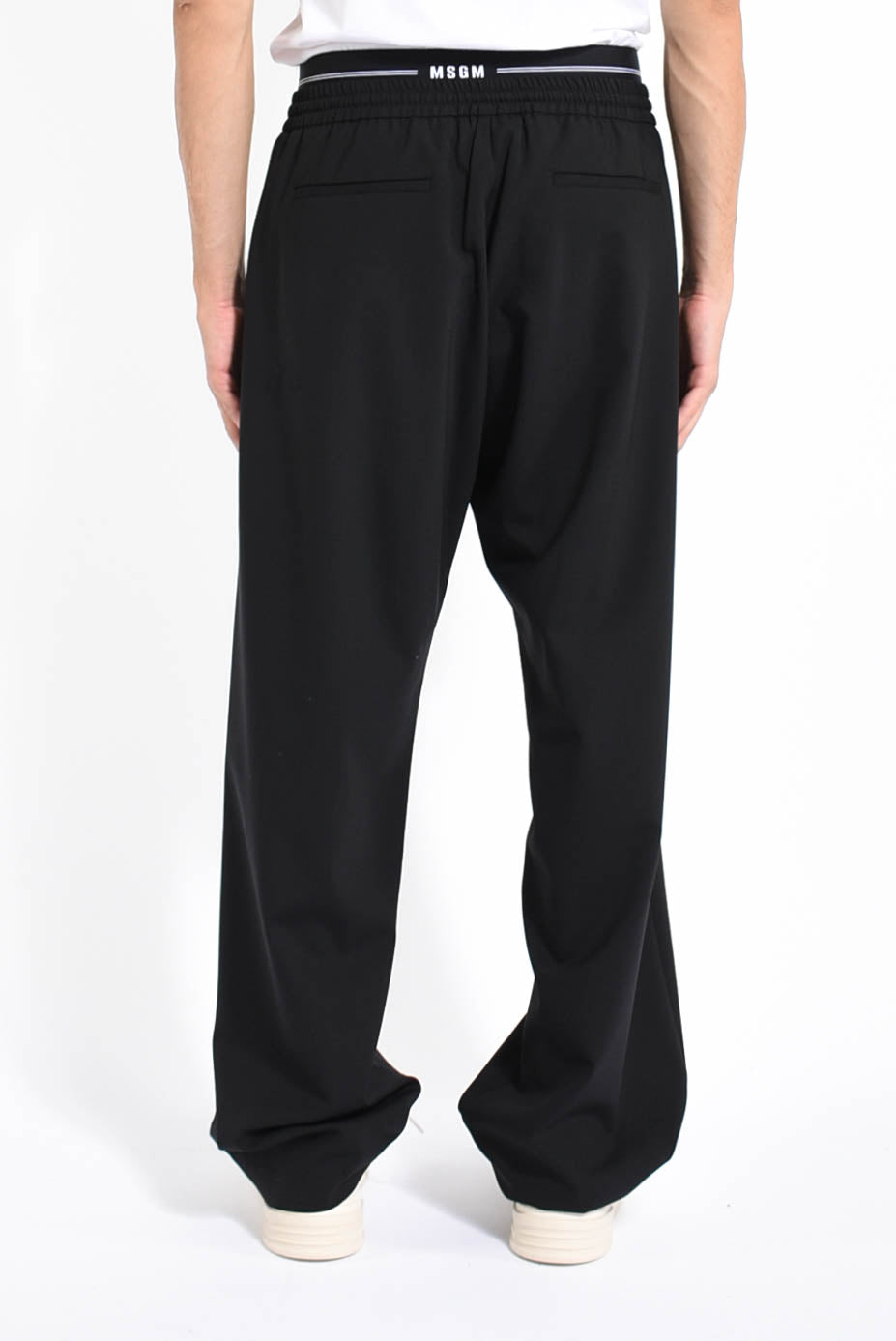 pantaloni ampi in fresco lana