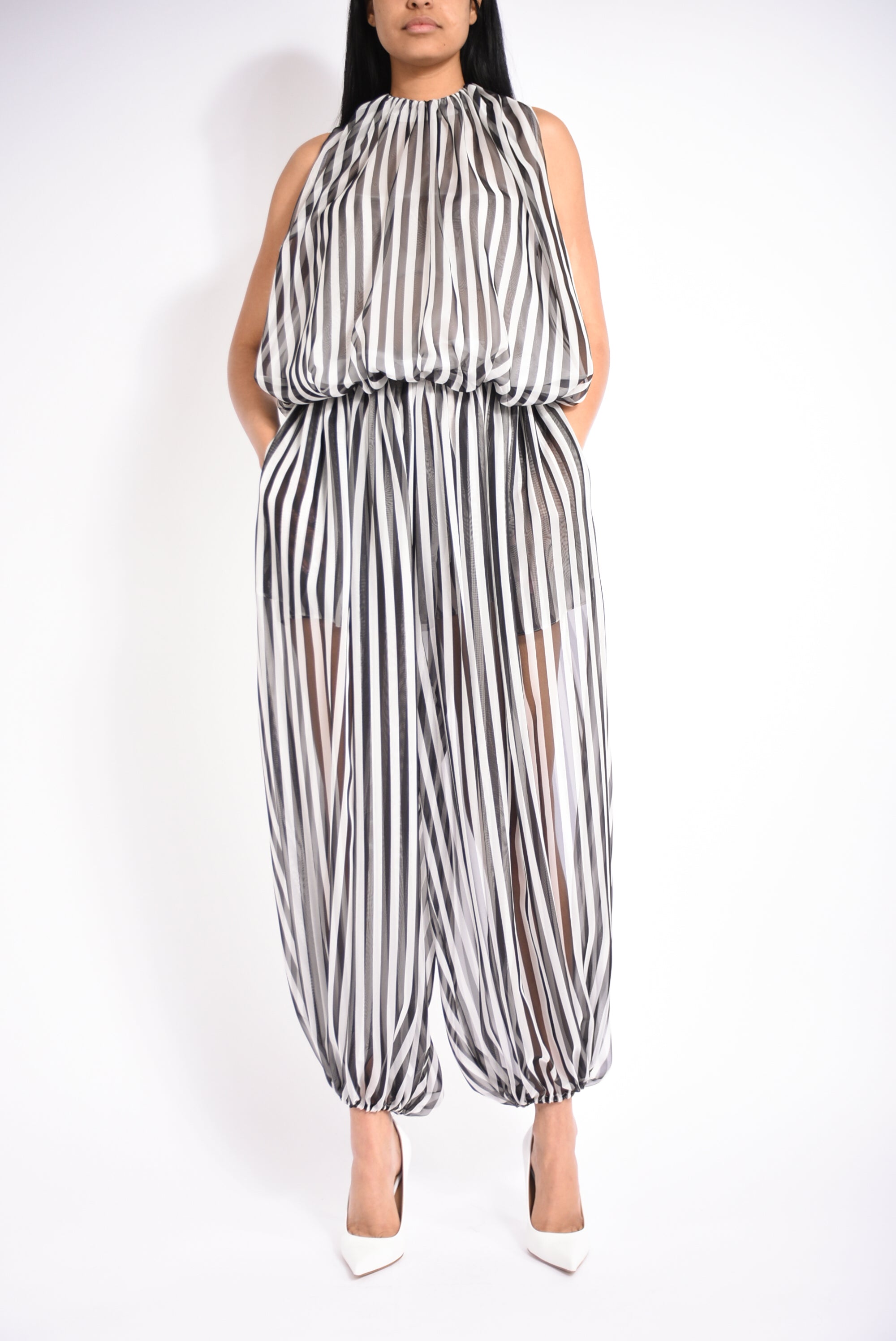 pantaloni in chiffon