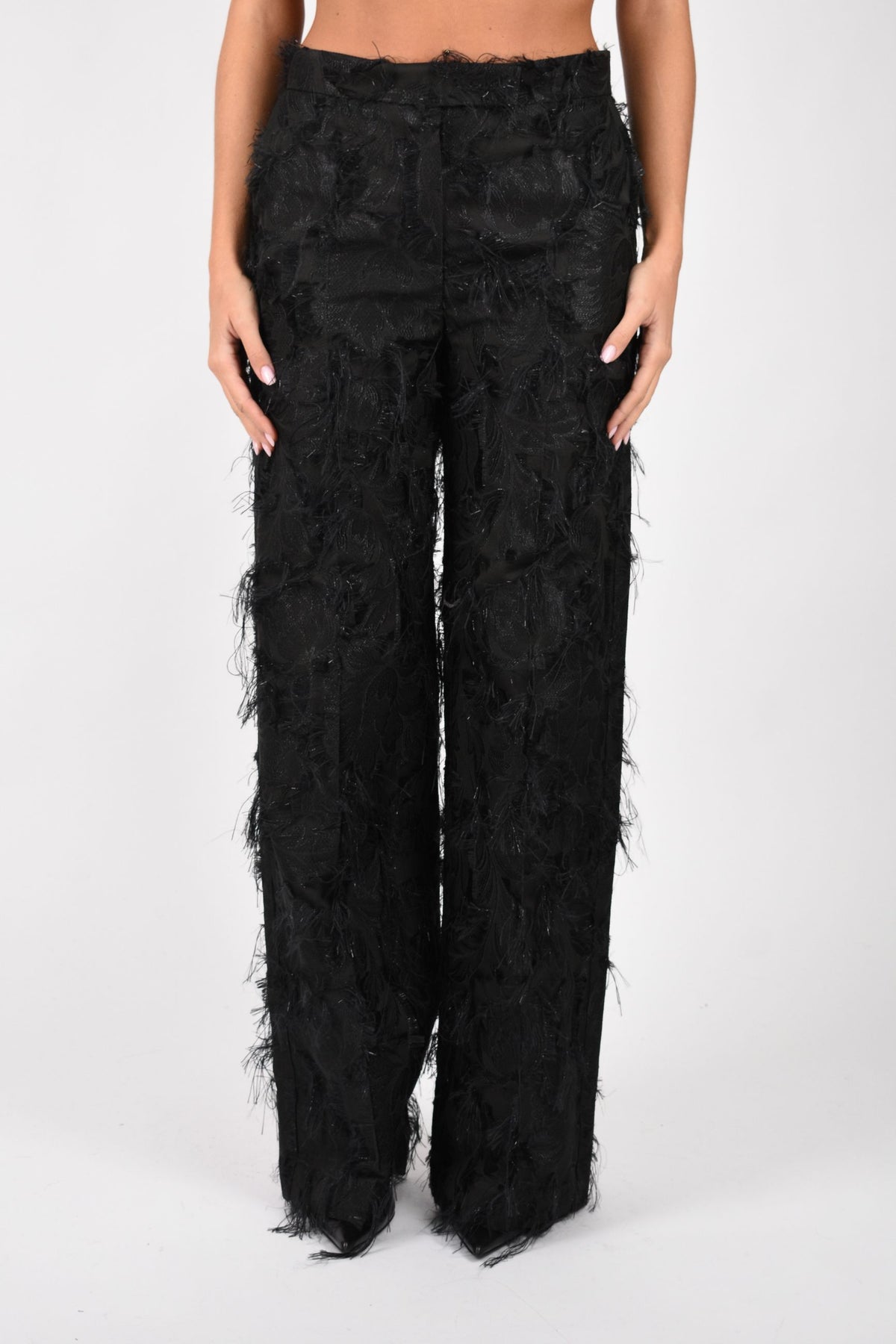 Pantaloni dritti in jacquard fil coupé 2P0096C0289