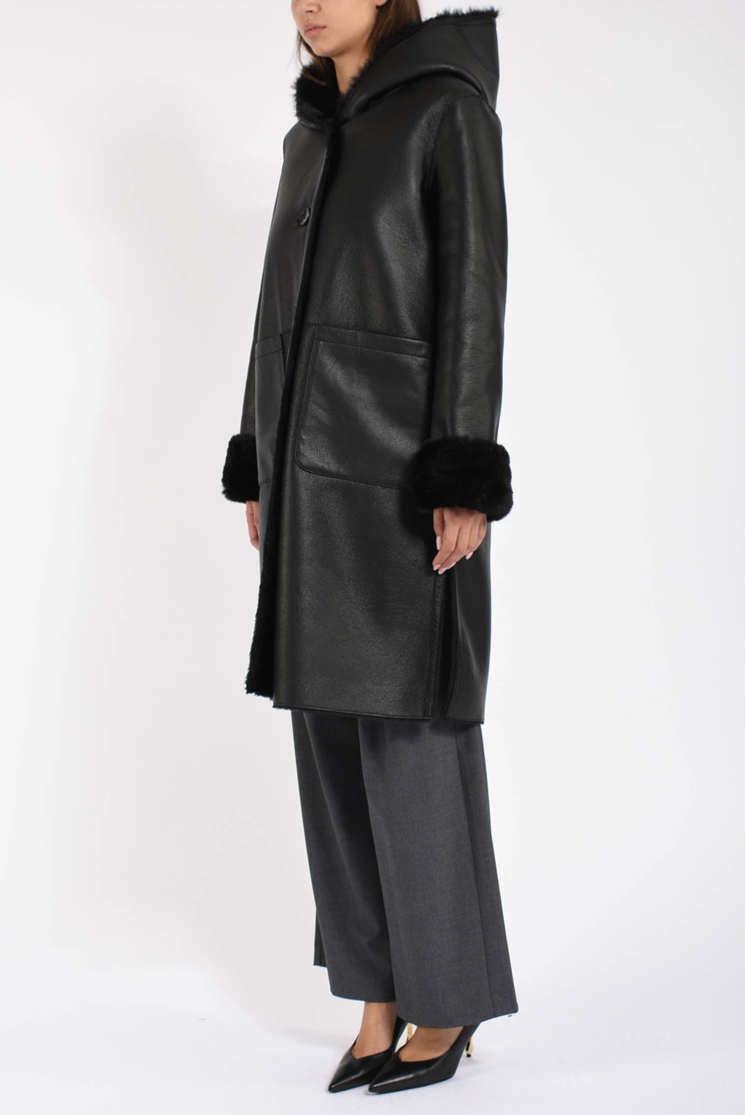 cappotto reversibile in ecopelliccia