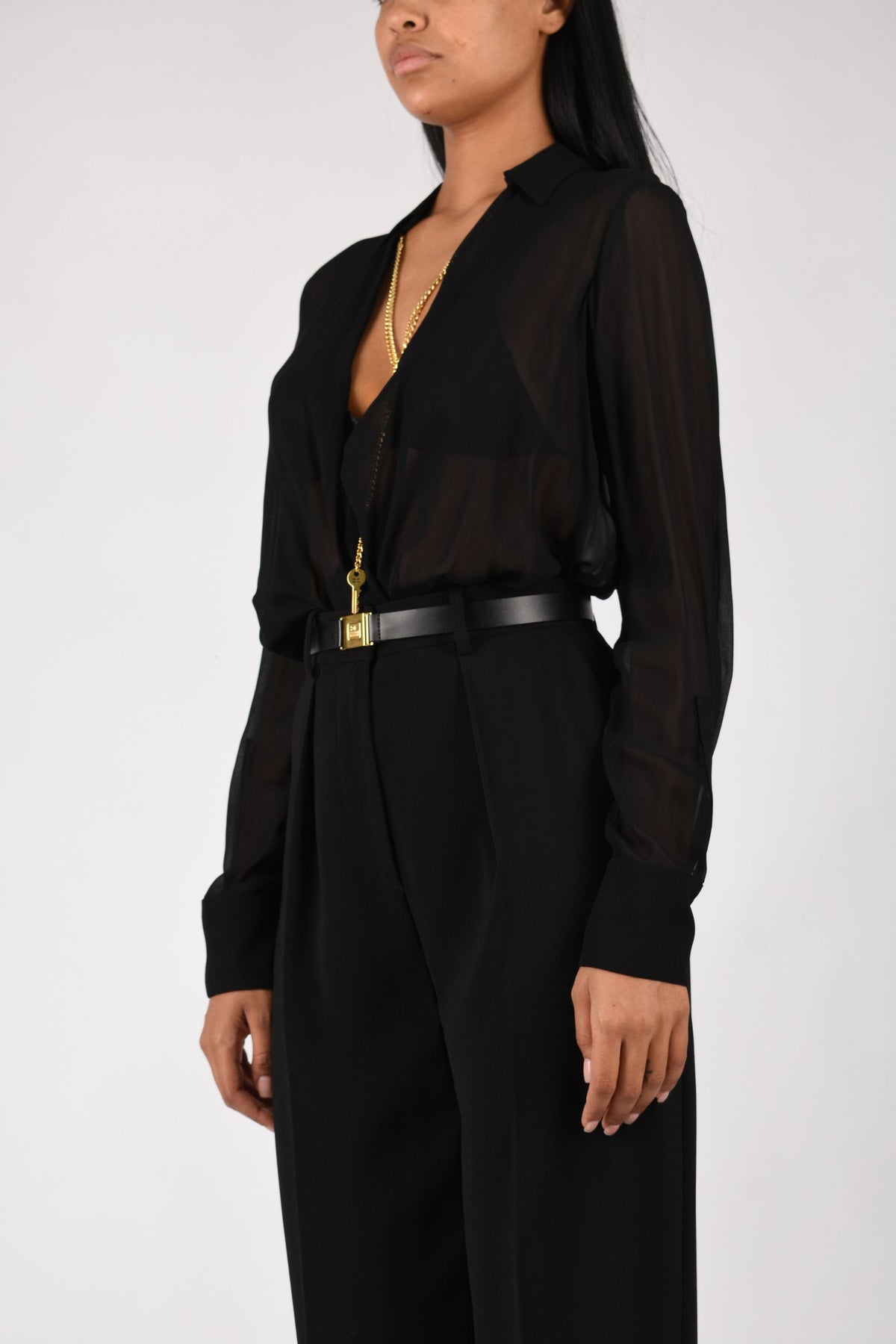 Body in georgette con catena gioiello CB00966E2