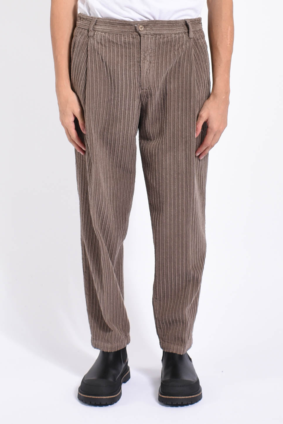 Pantaloni manhattans in velluto a coste