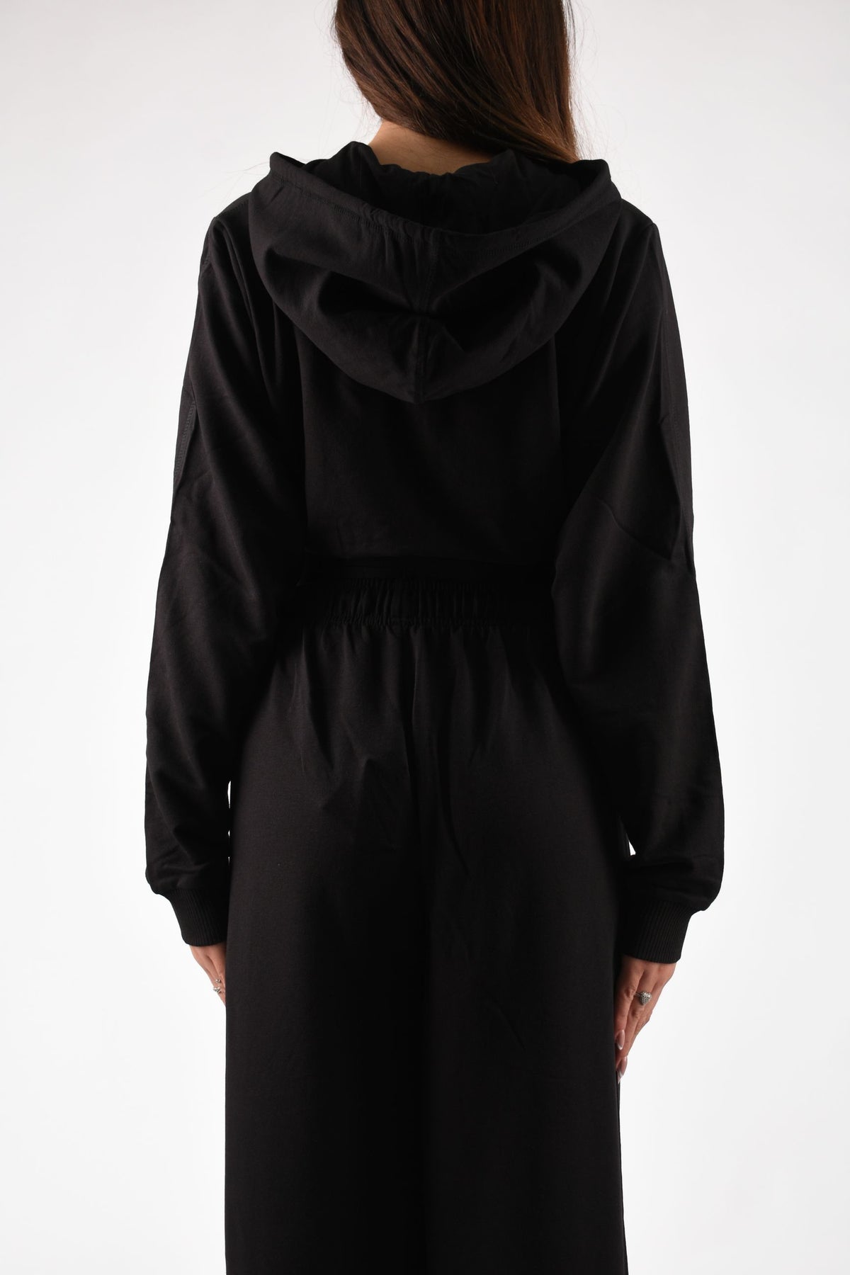 Felpa cropped con banda logo NIKA D-POP A227760IKBJ