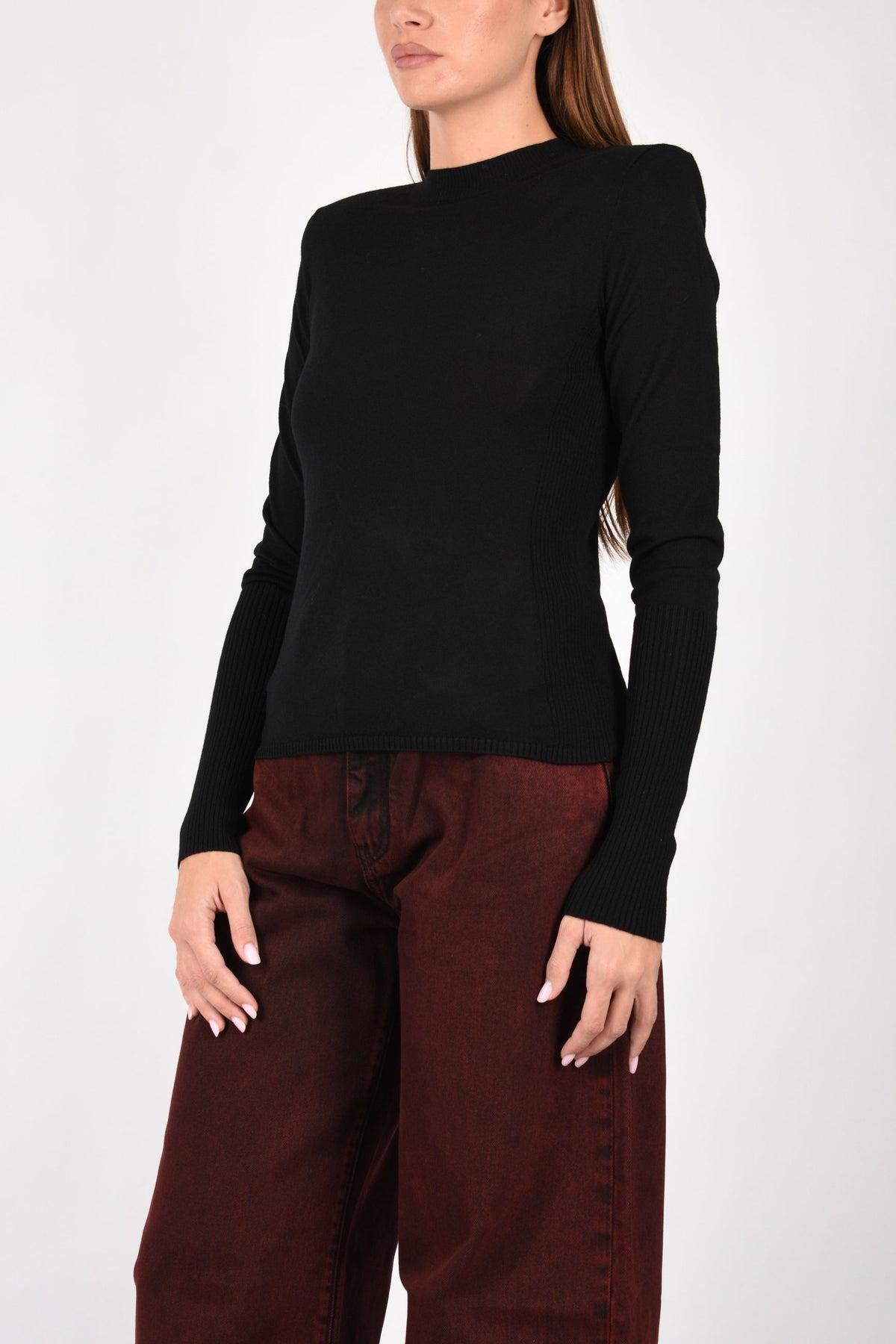 Maglia in lana merino con spalline rimovibili 107246A3FY