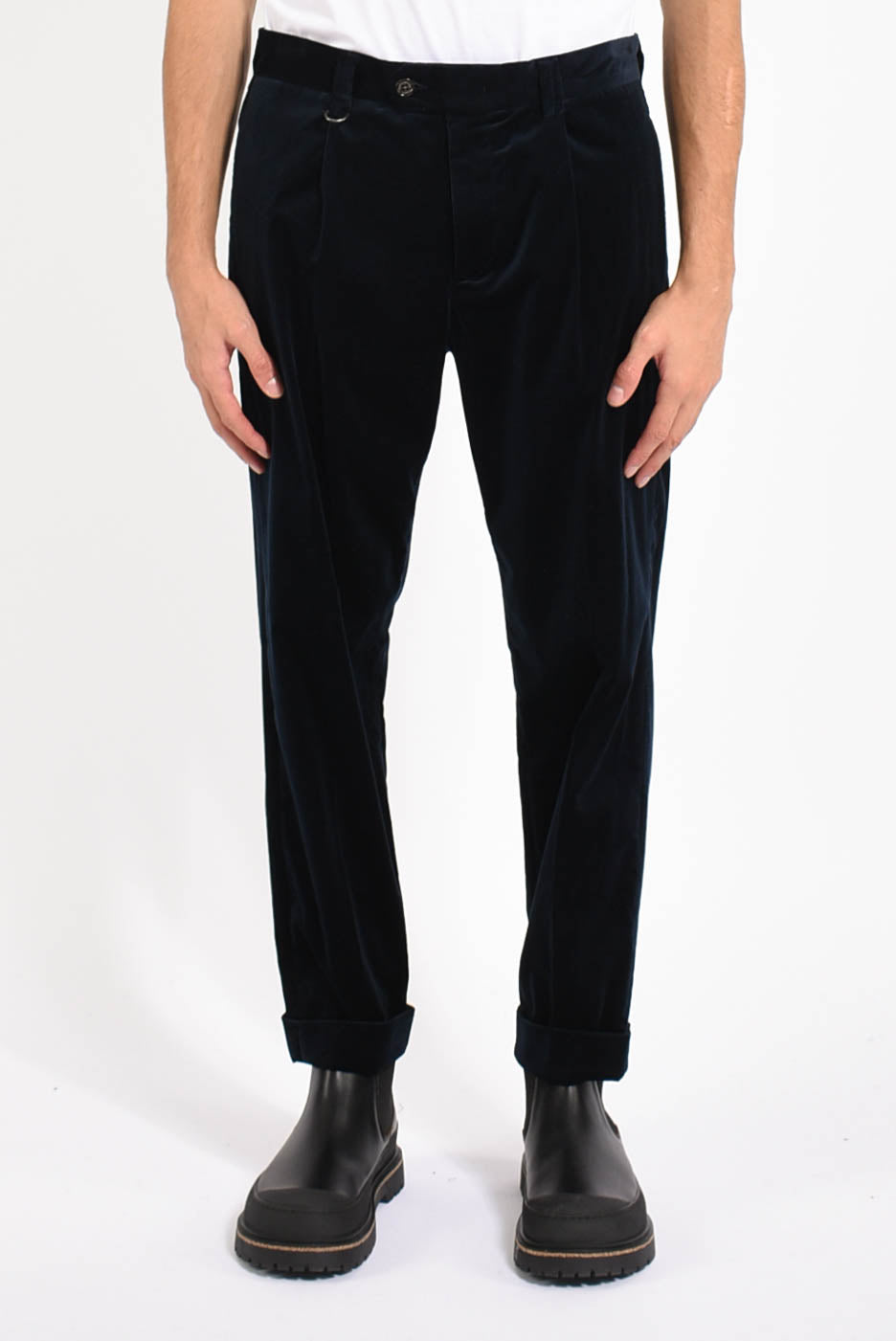 Pantaloni in velluto liscio