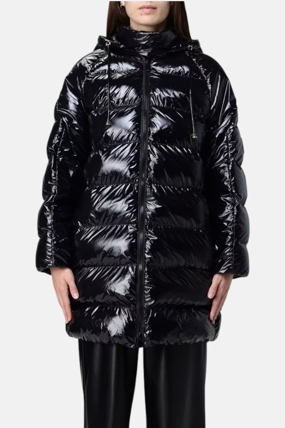 piumino lungo in nylon modello burro