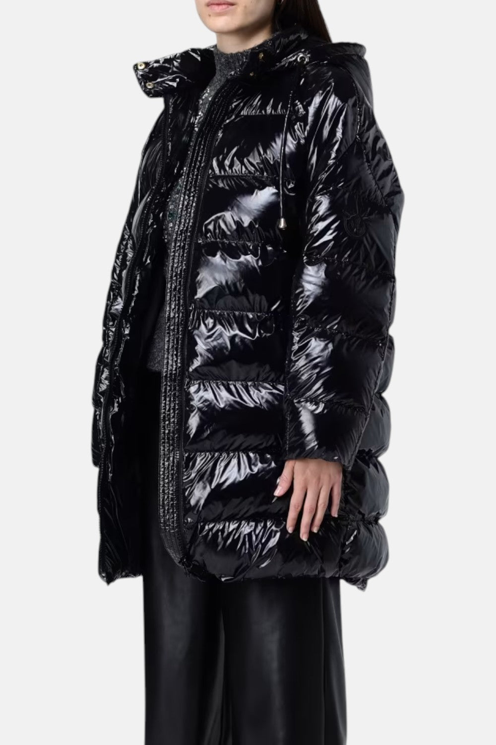 piumino lungo in nylon modello burro