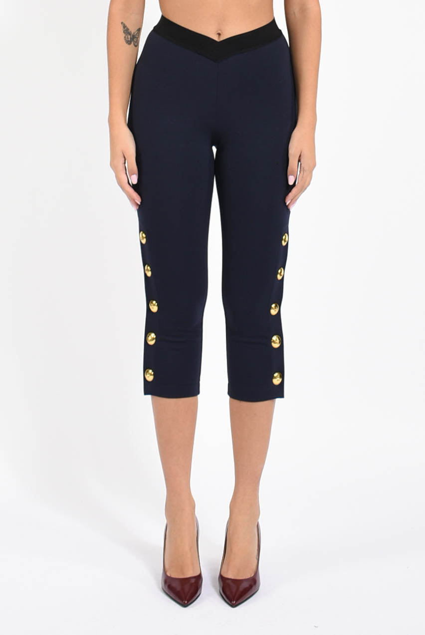 leggings con bottoni petto