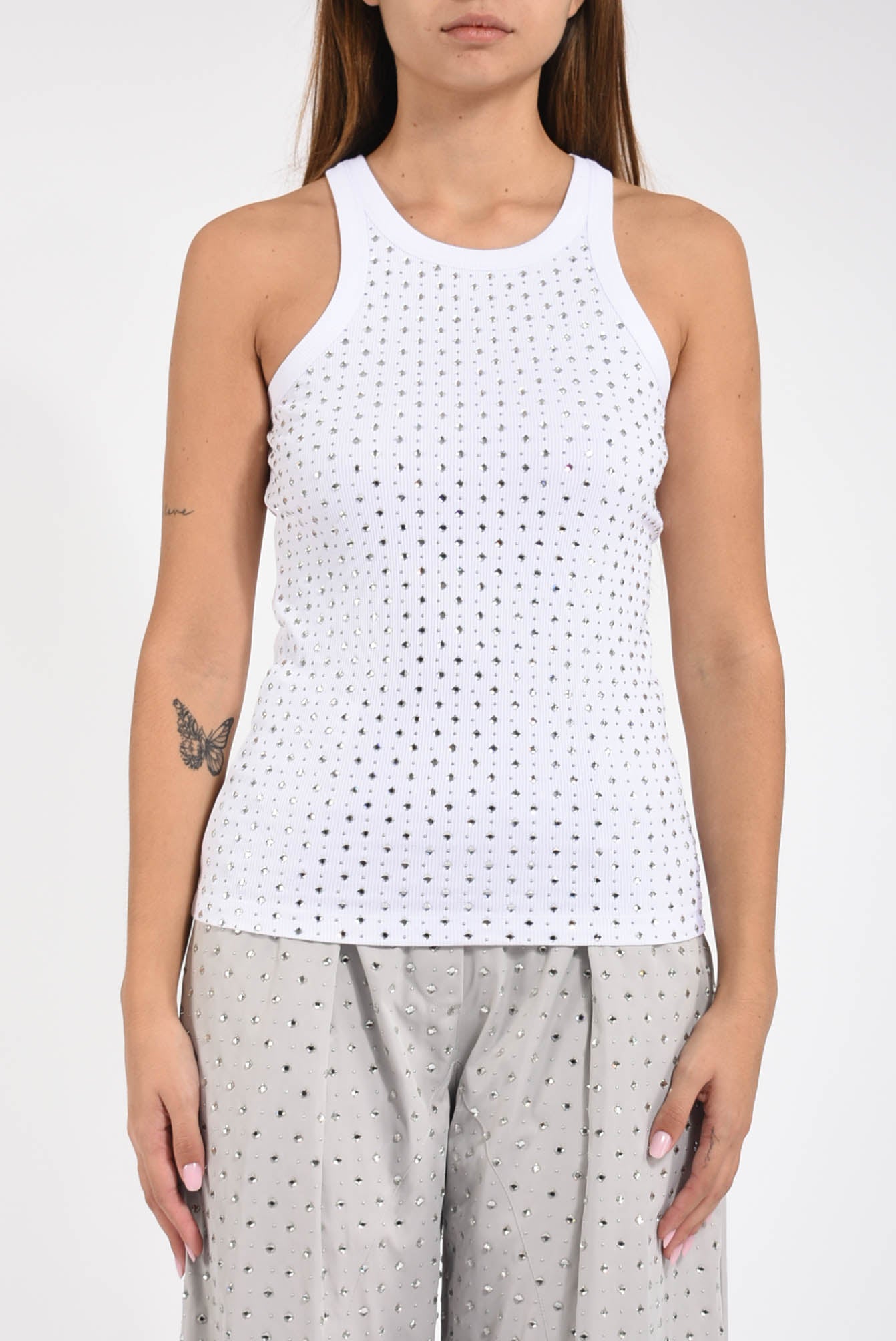 canotta con strass e borchie annita