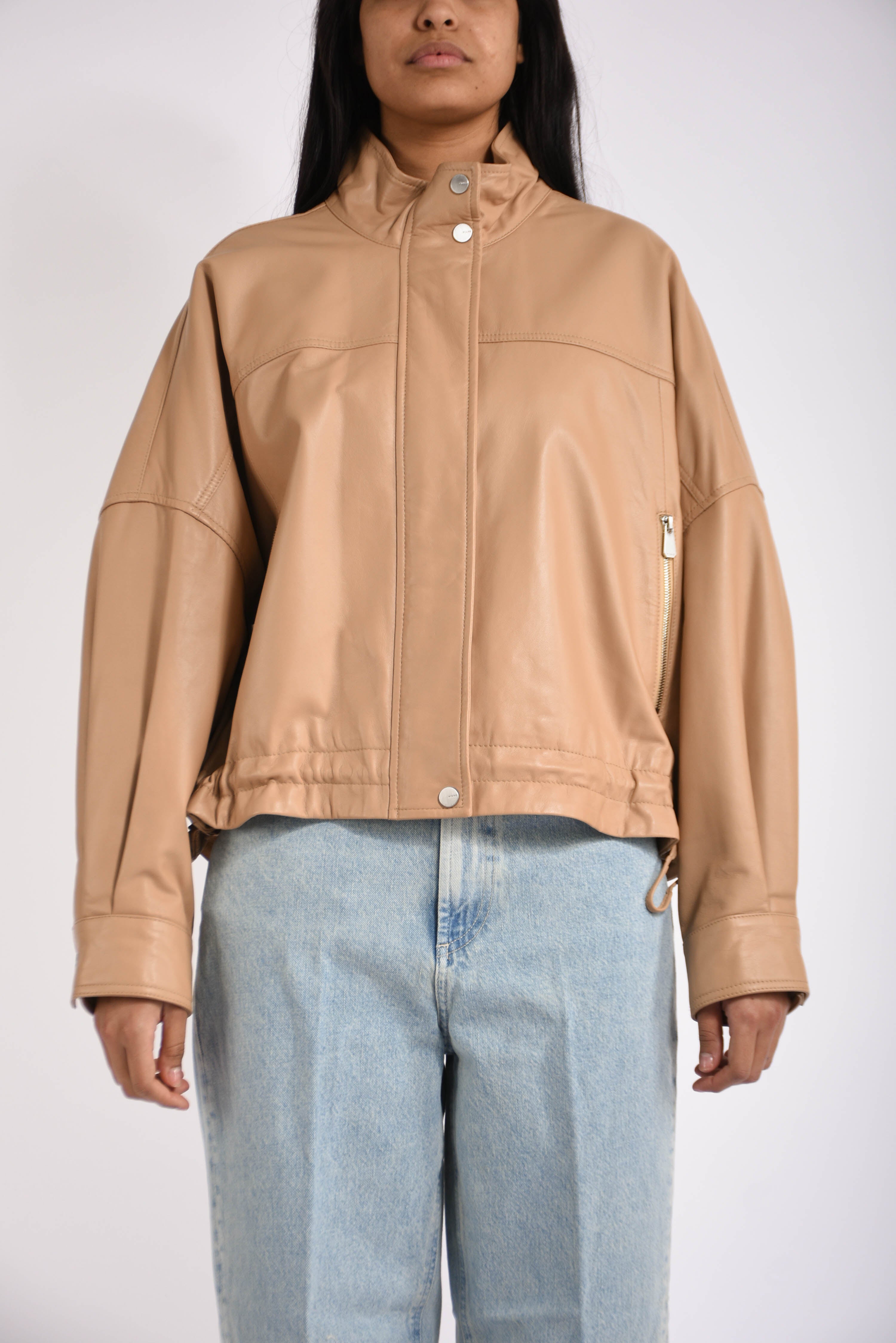 Giacca blouson in nappa bailee