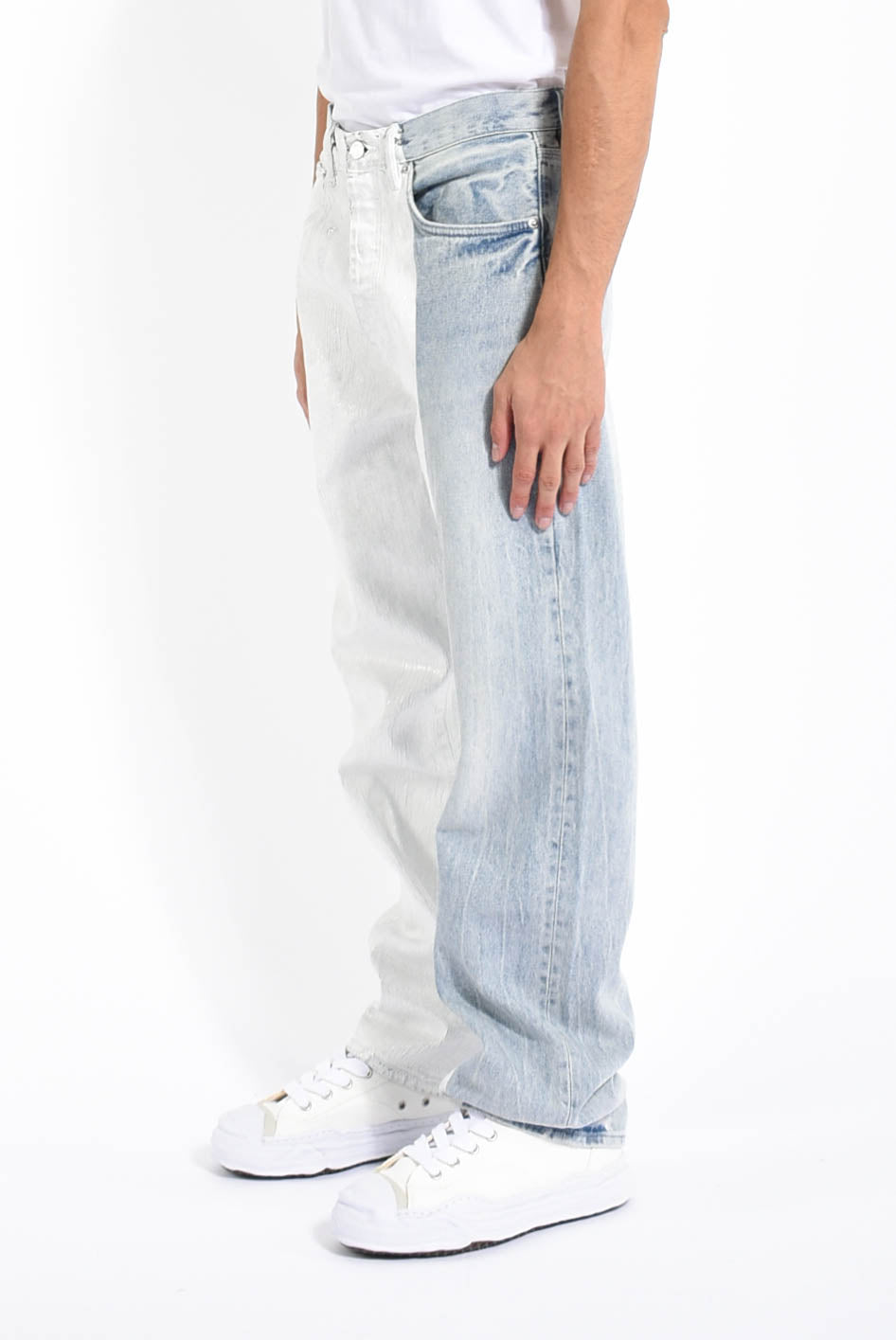 Jeans crackle silver