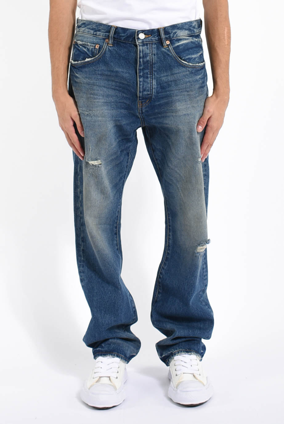 Jeans calcium powder distressed