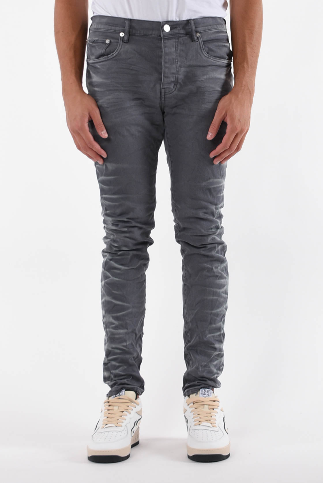 PURPLE Jeans charcoal faded side seam