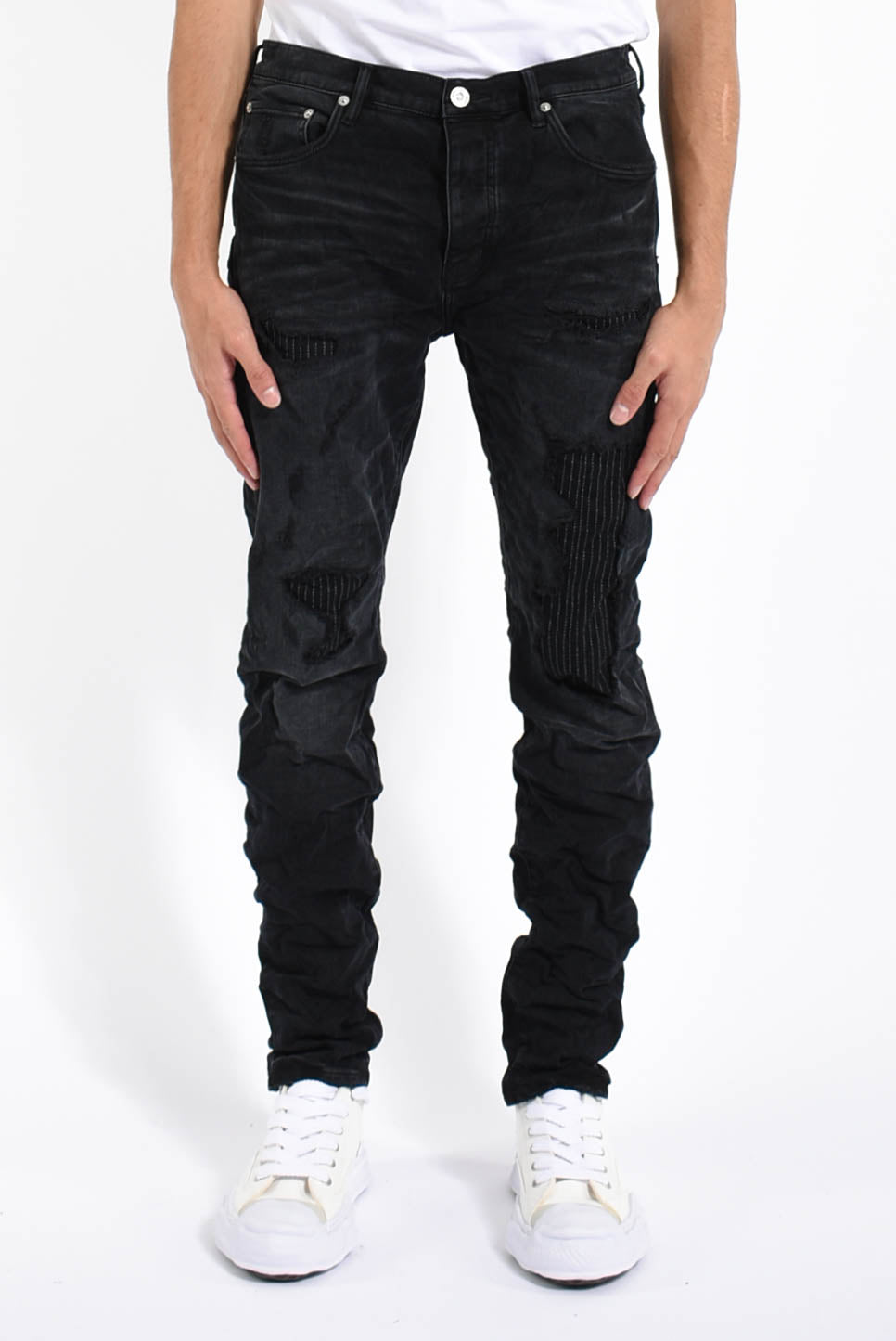 Jeans lurex repair overdye