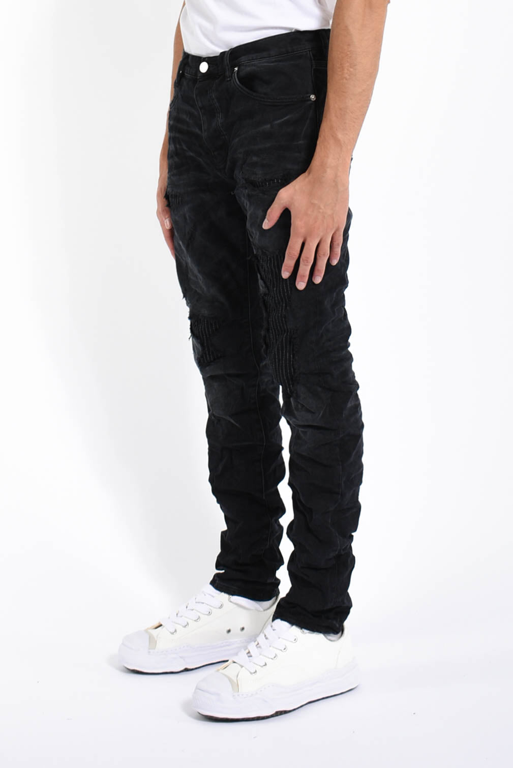 Jeans lurex repair overdye