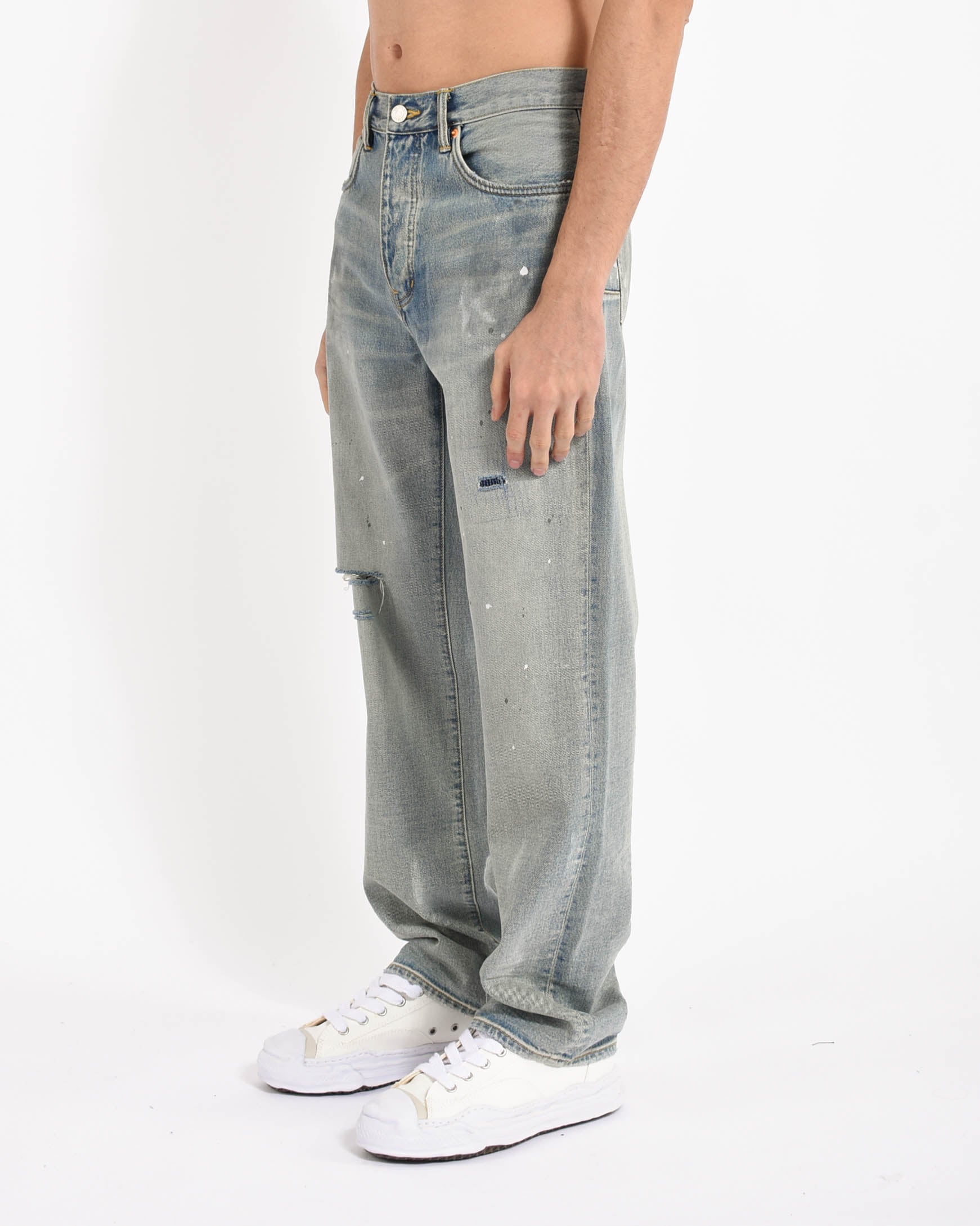 jeans Straight Leg light vintage slash