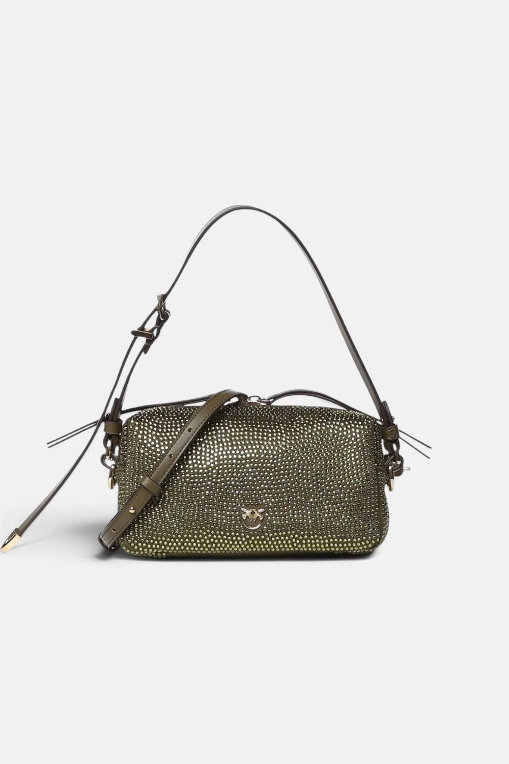 Borsa bauletto a tracolla mini effetto suede full strass 106967A3O8