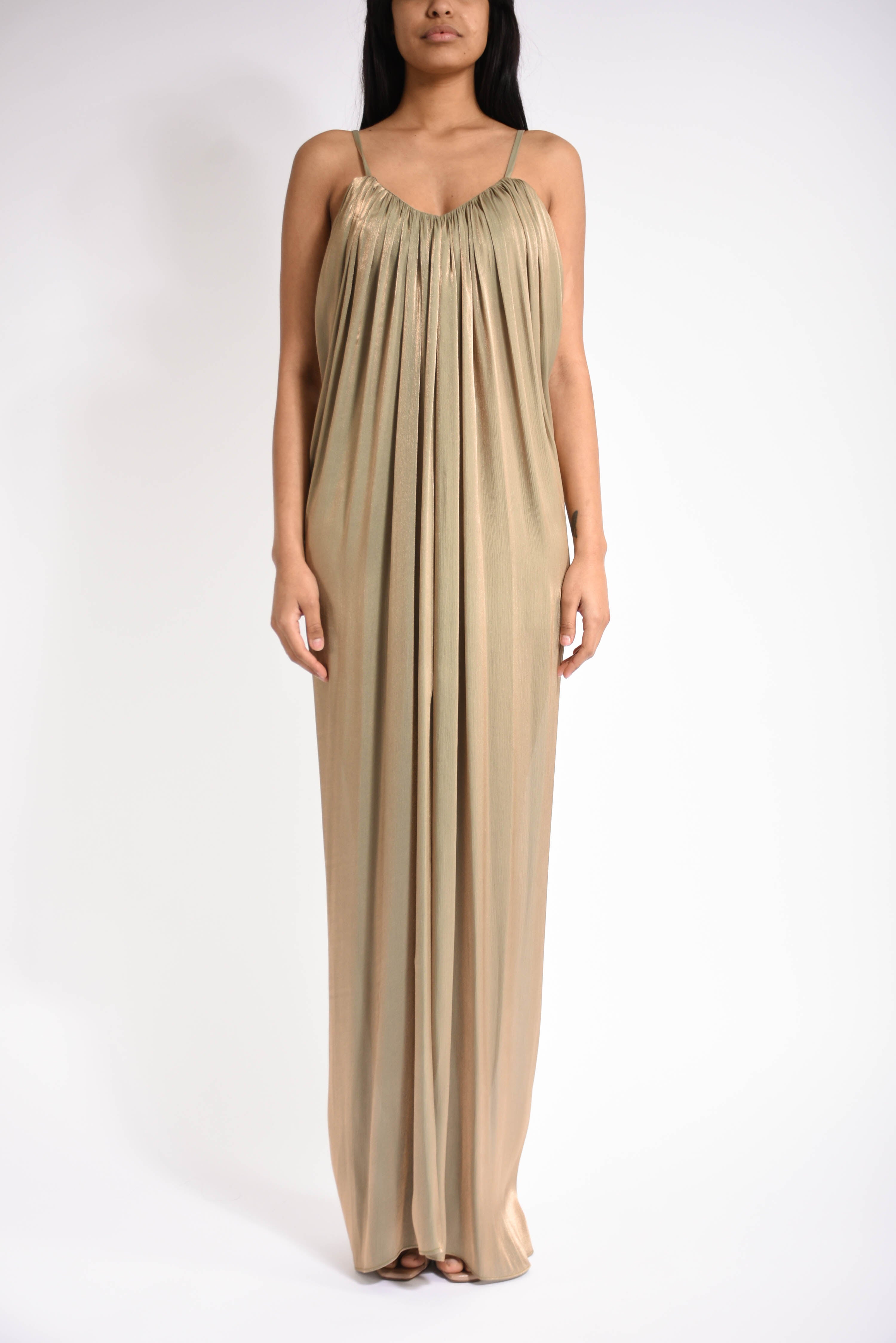 abito lungo in lurex