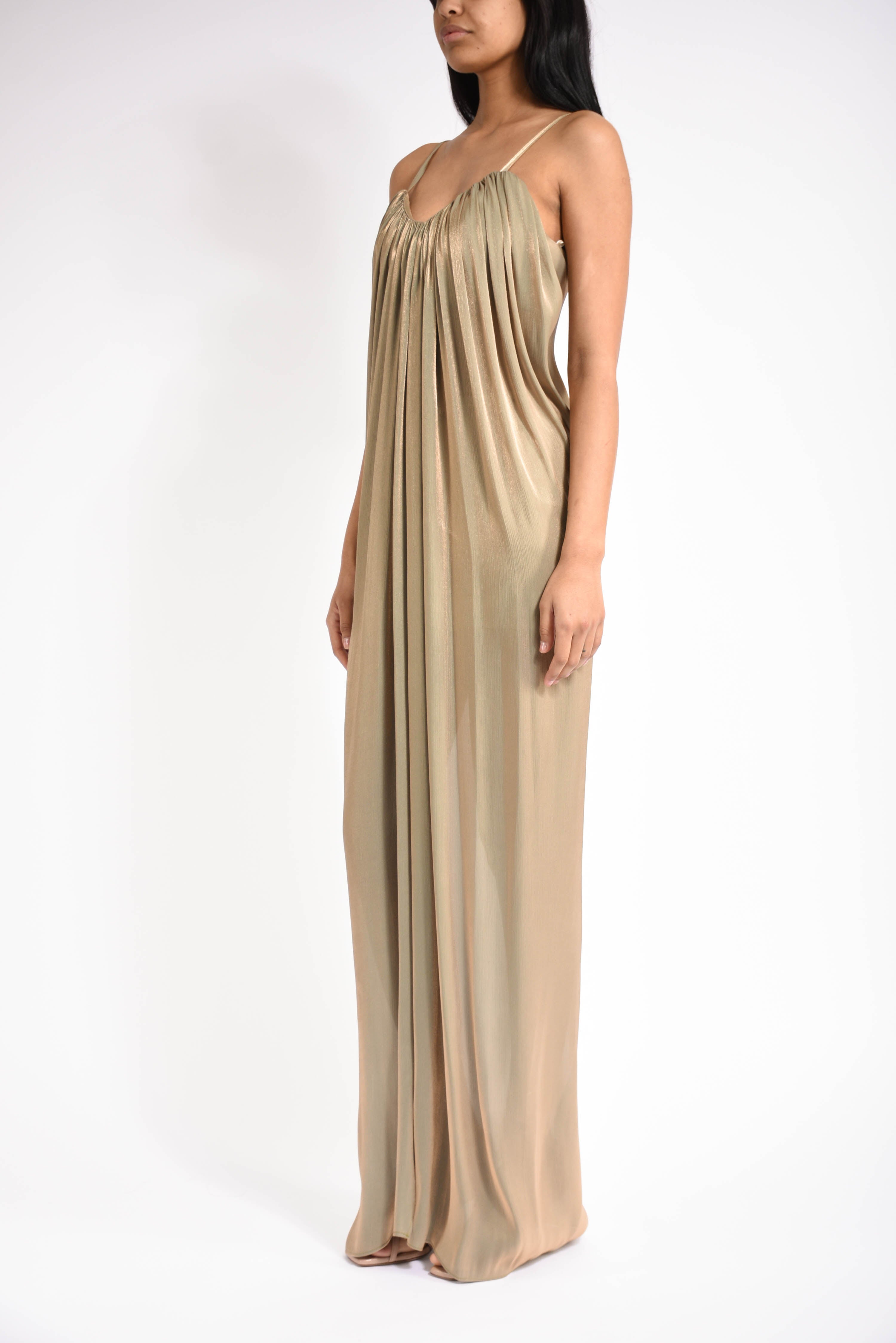 abito lungo in lurex