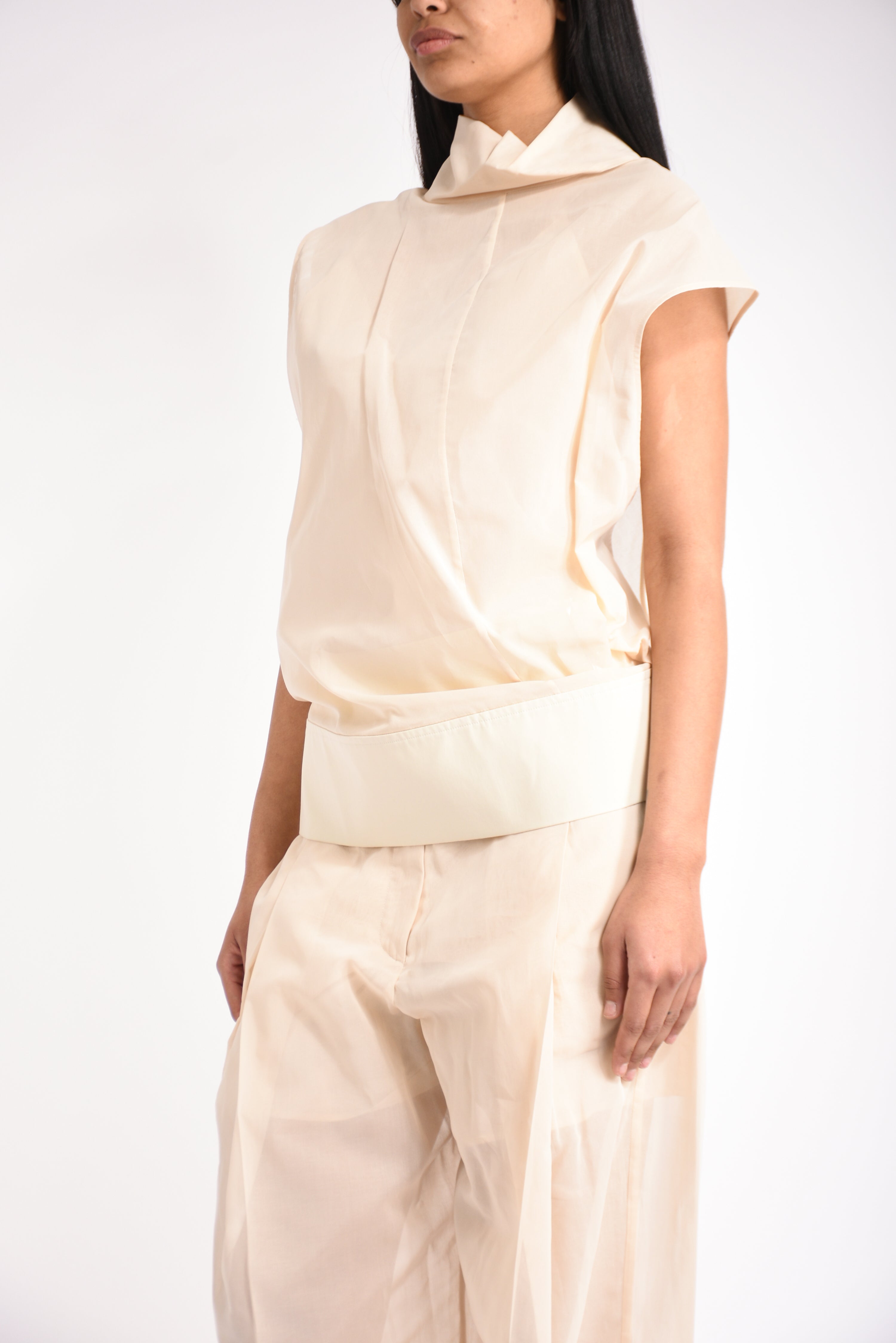 blusa in voile di cotone grado