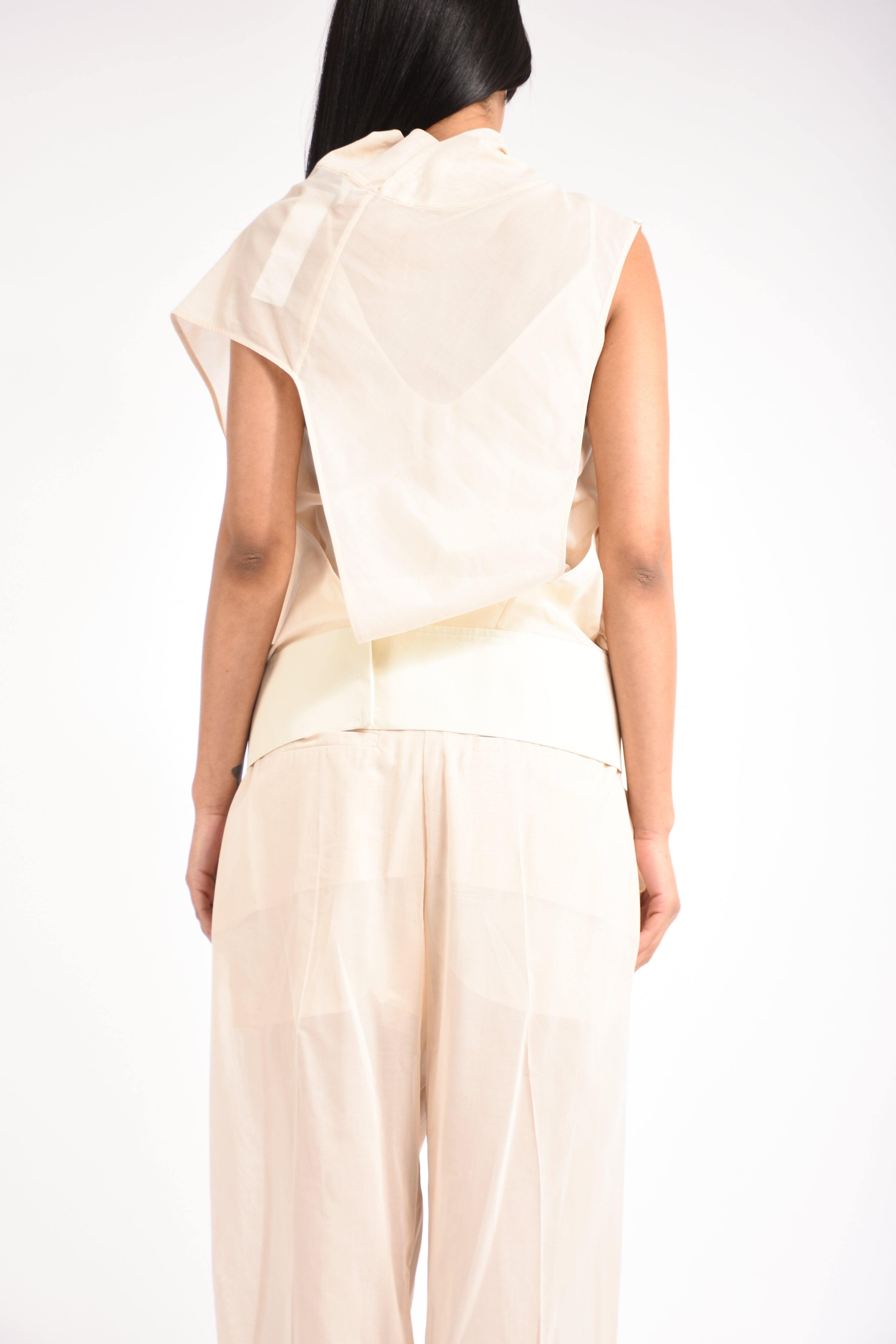 blusa in voile di cotone grado