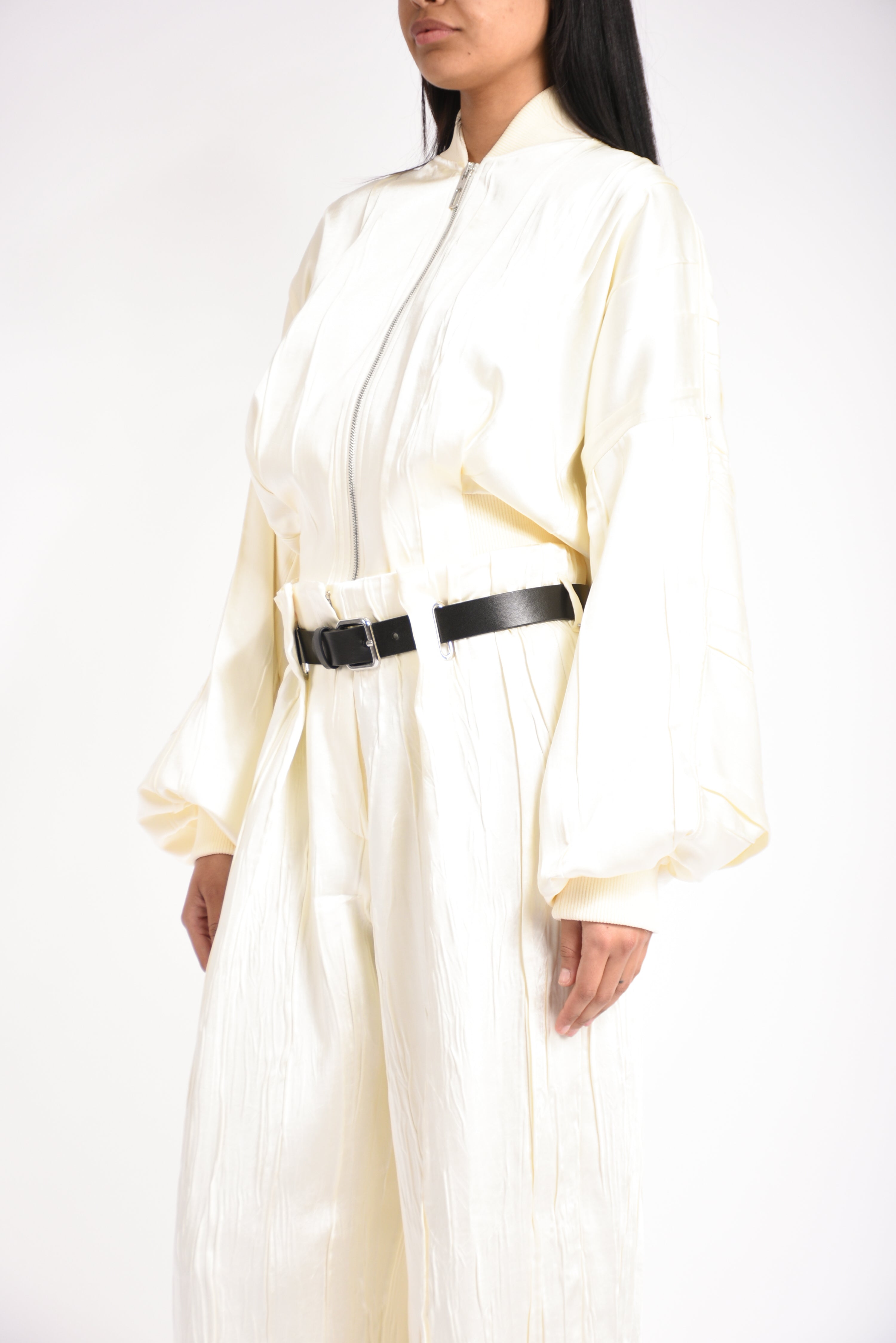 Bomber in raso plissettato zorro