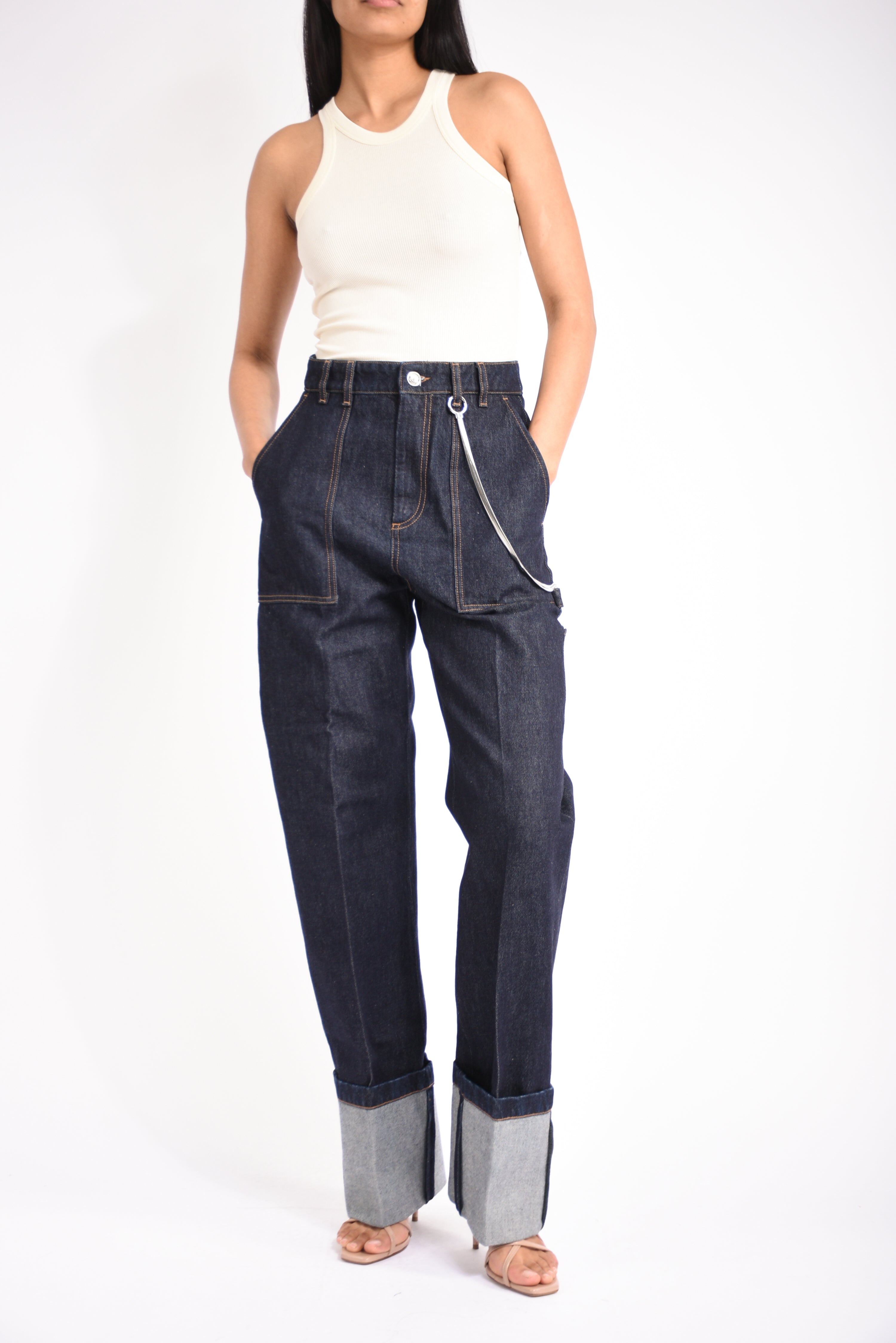 Canotta in cotone e seta fumato