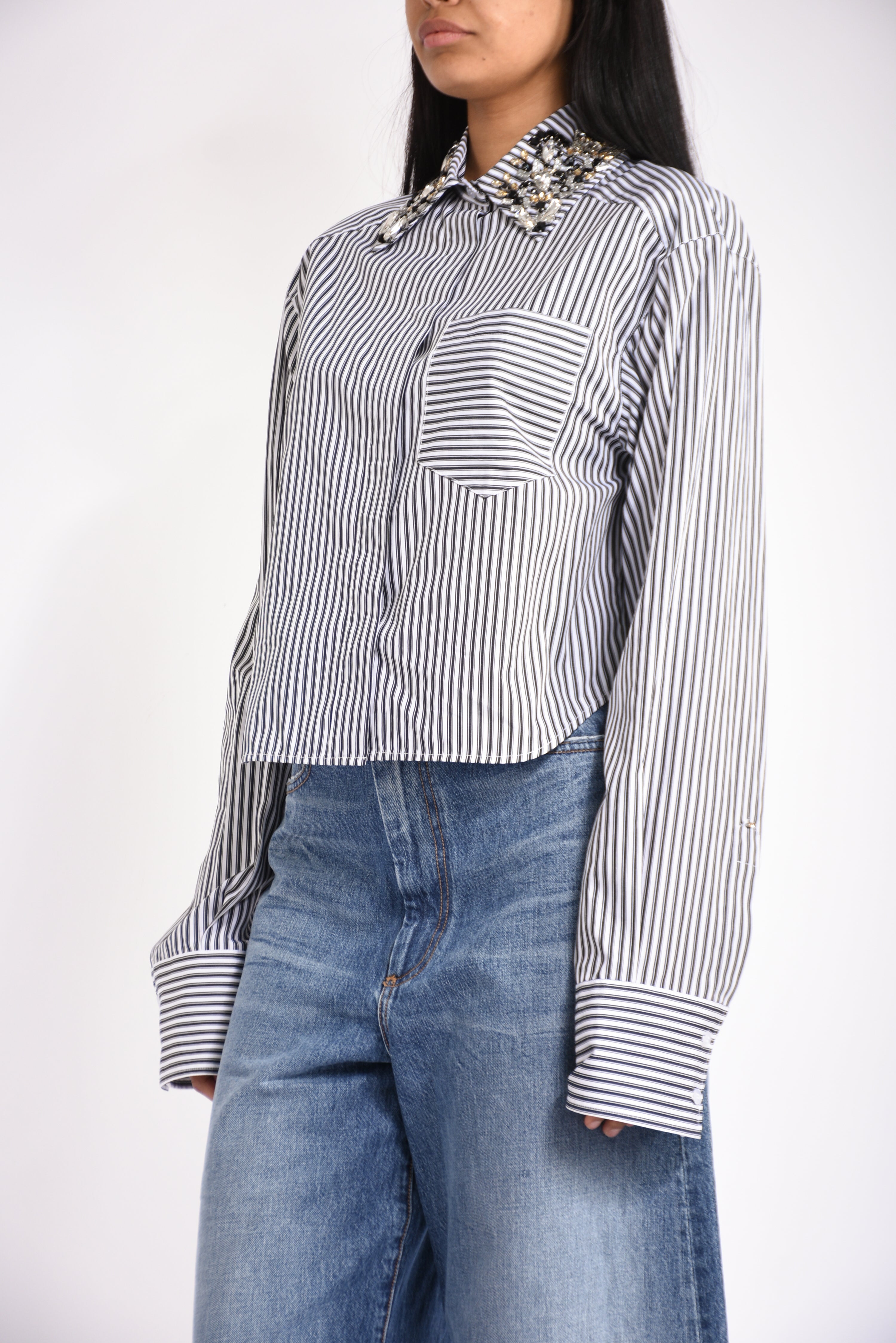 camicia in popeline a righe quagga