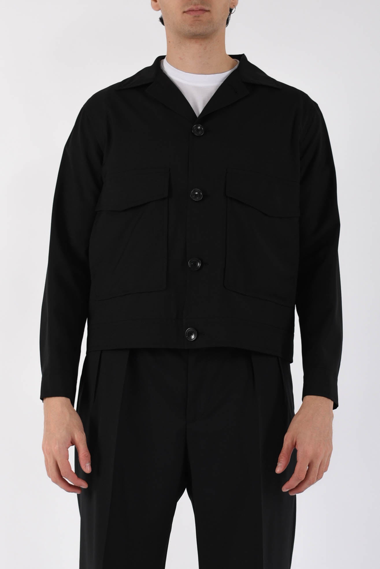 Overshirt in fresco lana