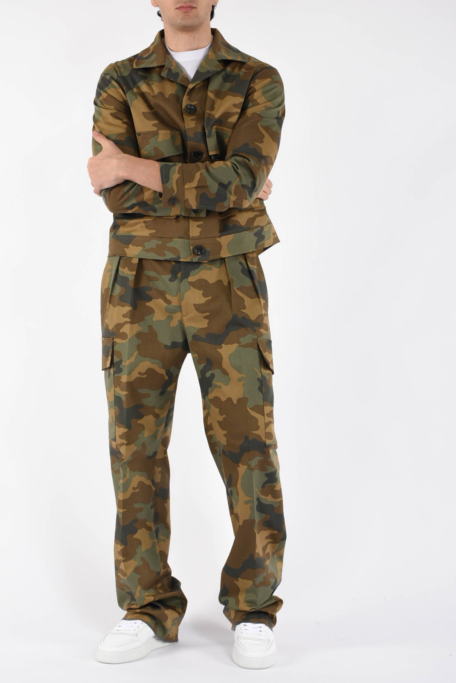 Overshirt camo in cotone