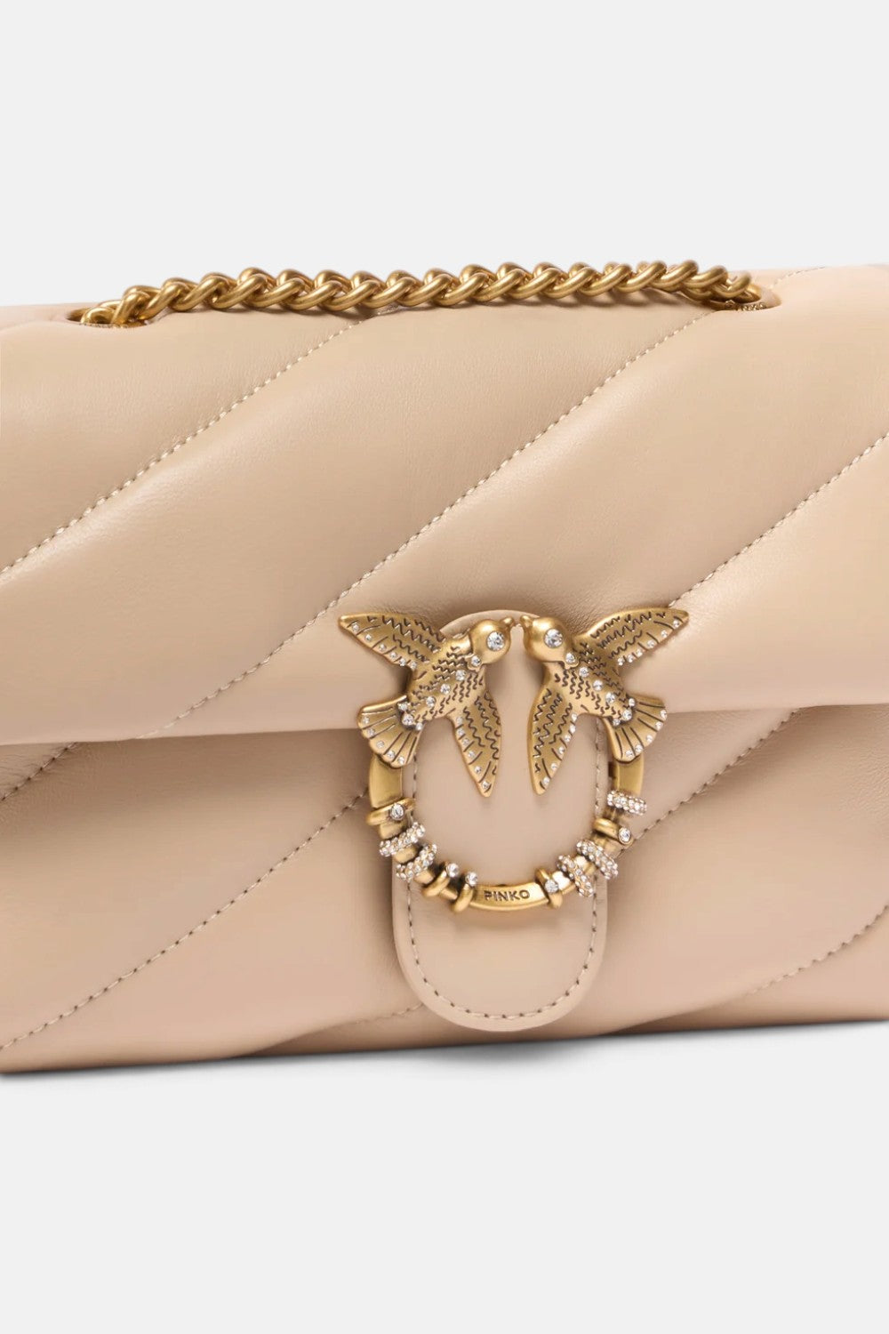 Borsa a tracolla Mini Love Bag Puff in nappa trapuntata con fibbia gioiello 107058A0F2