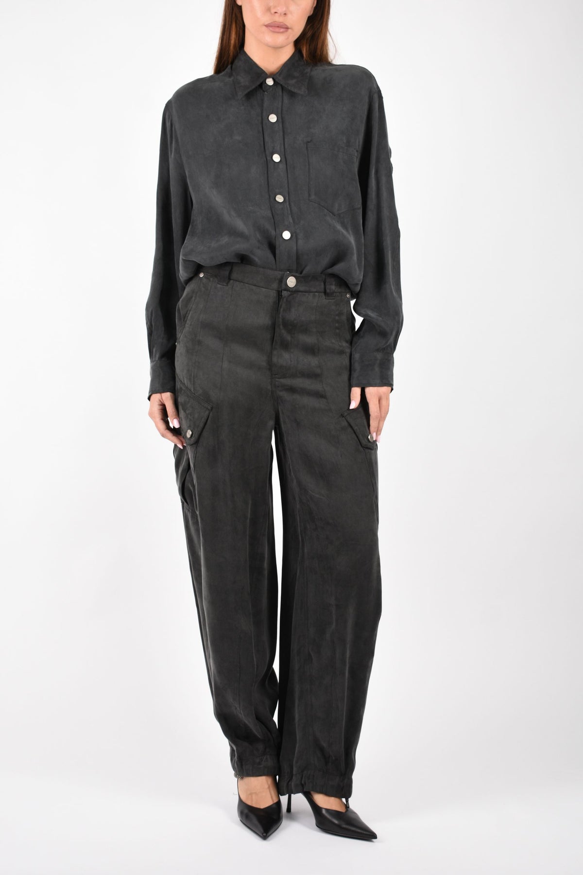 Pantaloni Cargo  con finitura satinata 106444A3F8