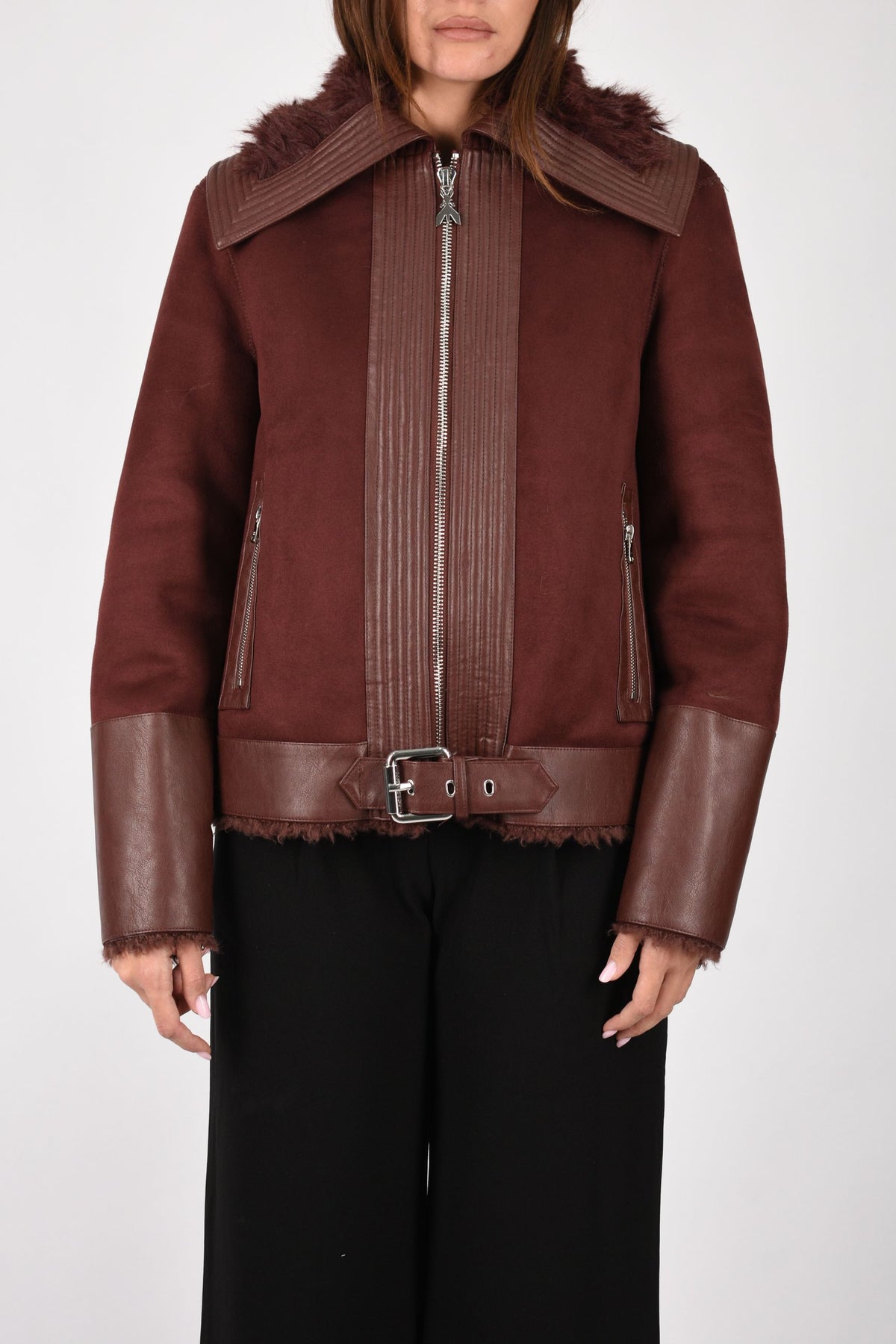 Giacca biker con dettagli fluffy 8O0209E0011