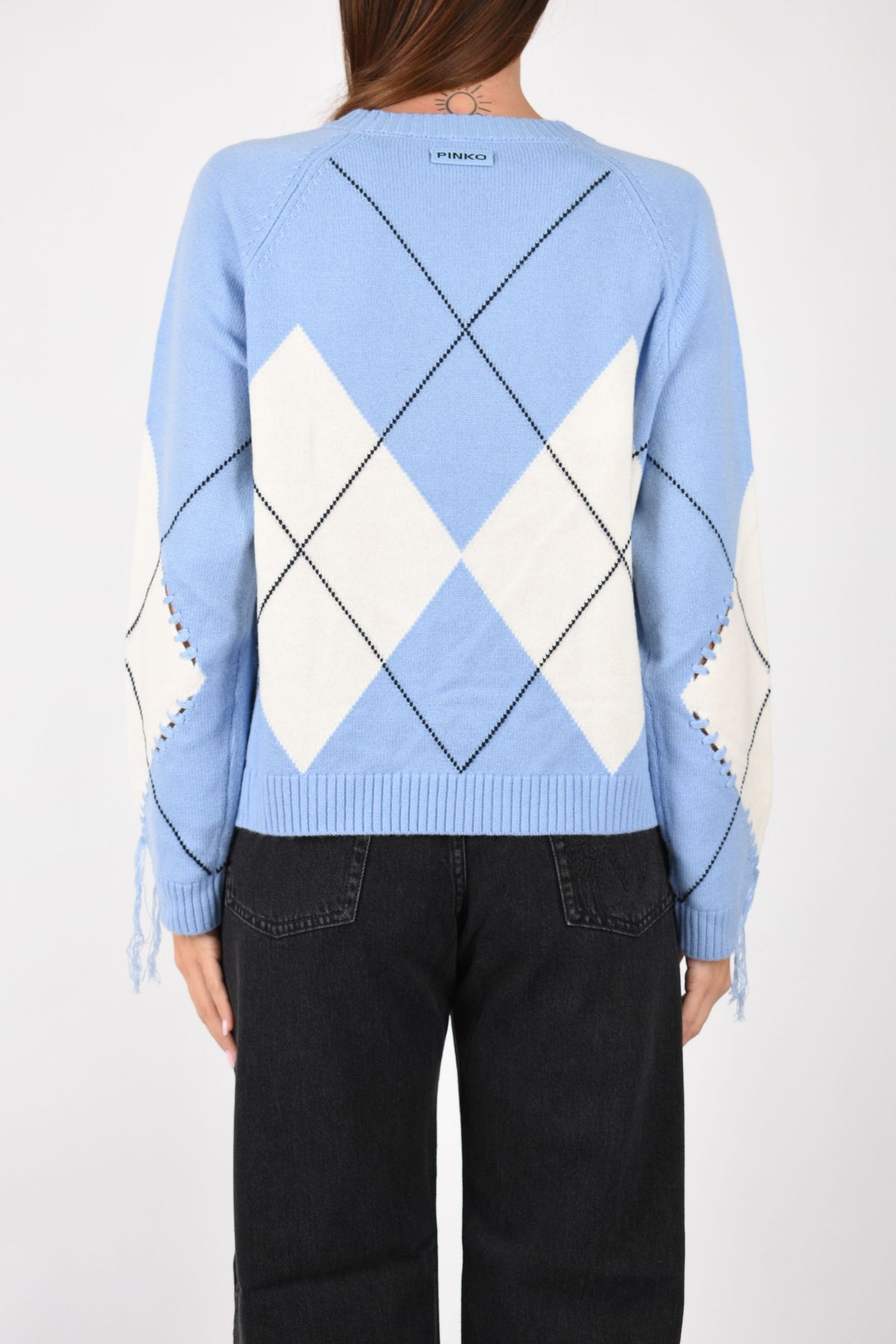 Maglione in lana e cashmere con maxi rombi 107377A3JE