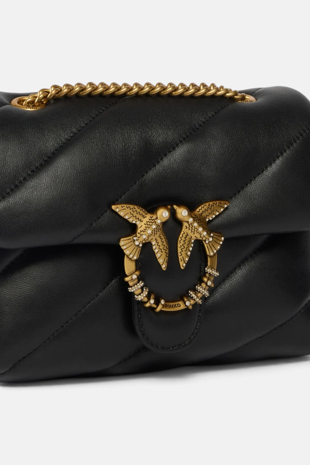 Borsa a tracolla Mini Love Bag Puff in nappa trapuntata con fibbia gioiello 107058A0F2